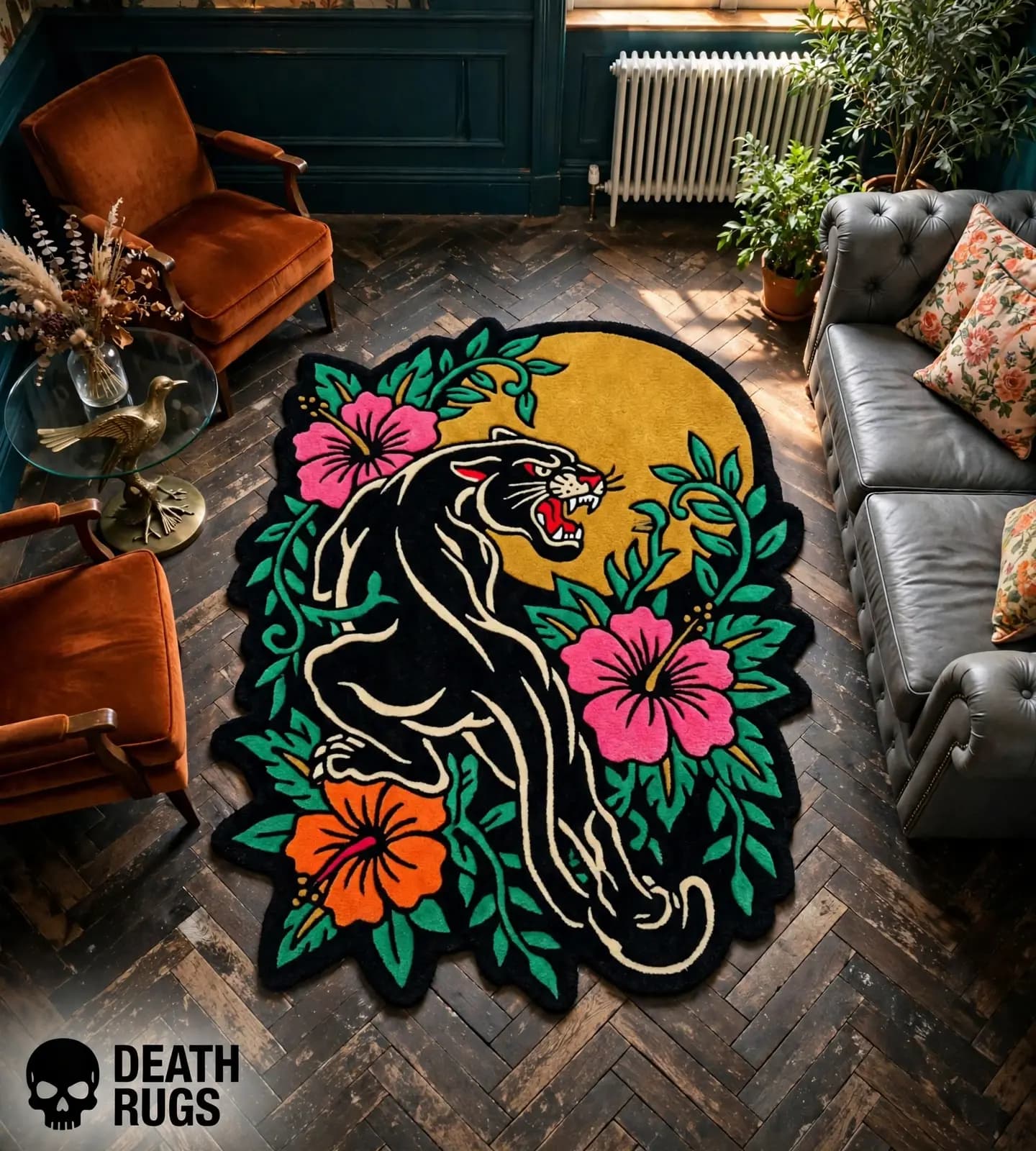 Shadow Panther & Hibiscus Rugs thumbnail 4