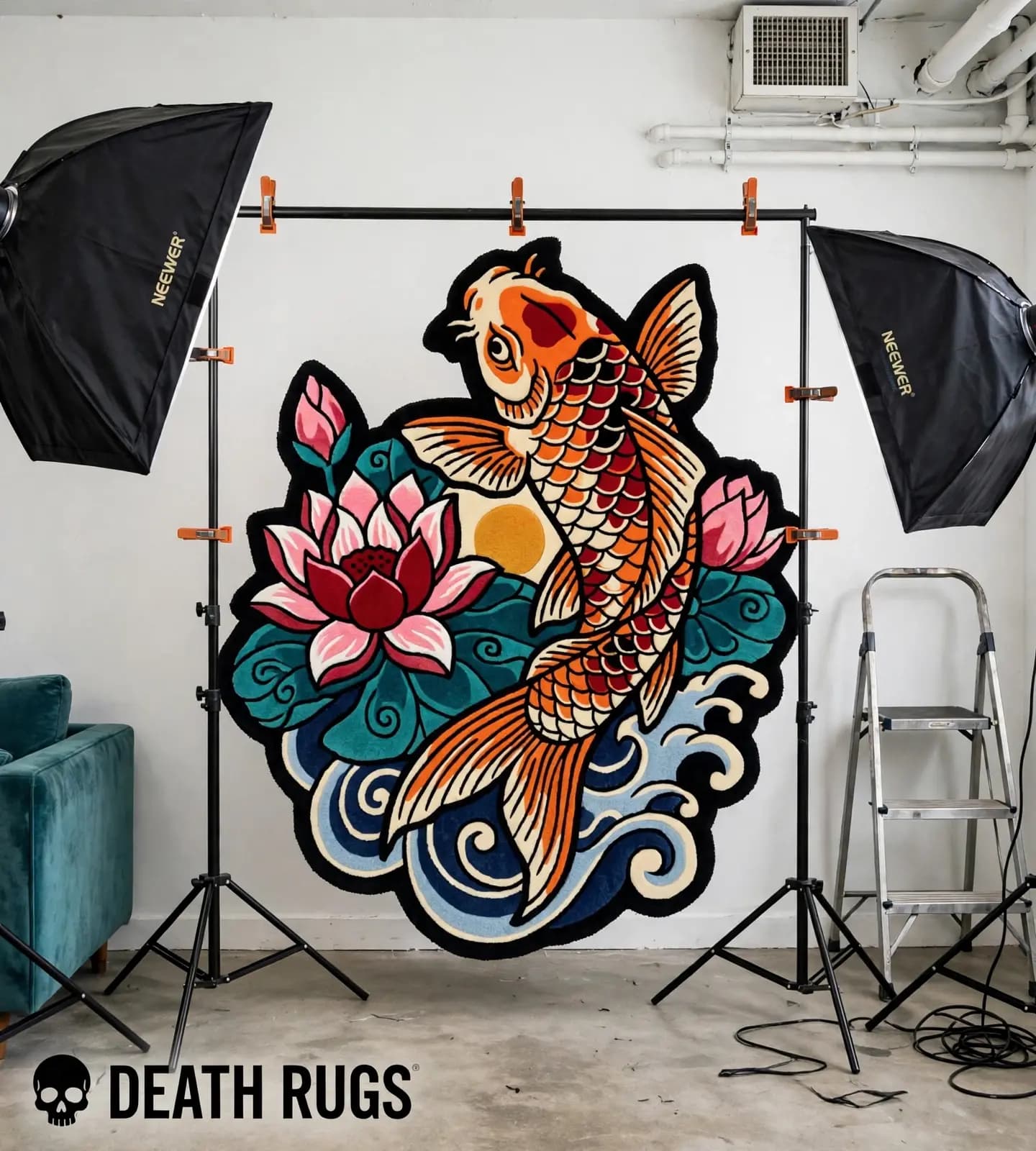 Golden Koi Lotus Rugs alternate