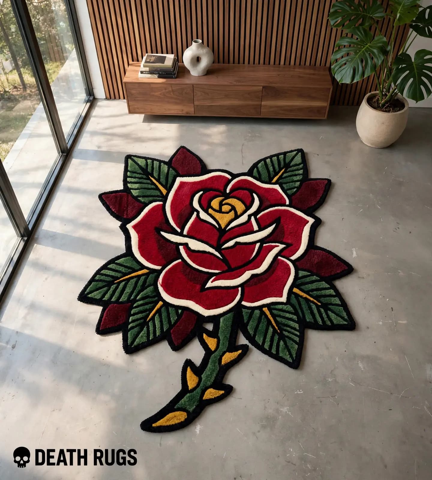 Thorned Stem Rose Rugs thumbnail 7