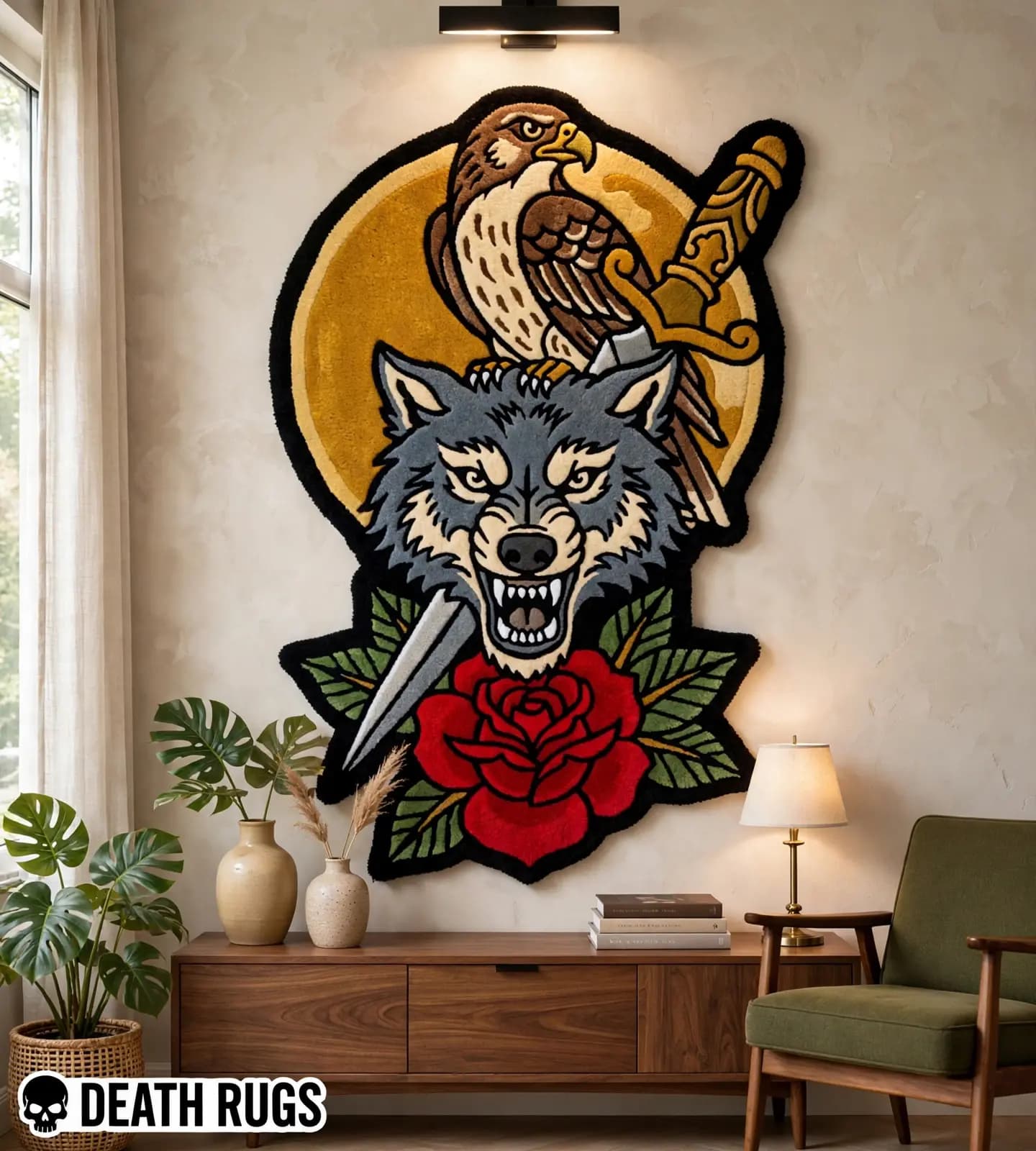 Falcon and Wolf Totem Rugs thumbnail 8