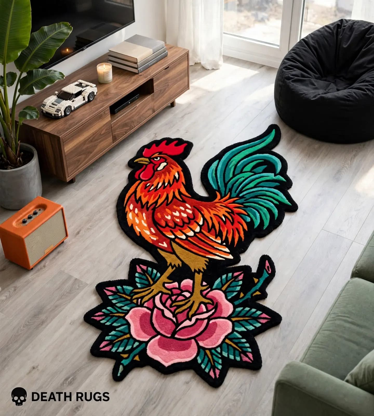 Rooster & Blooming Rose Rugs thumbnail 4