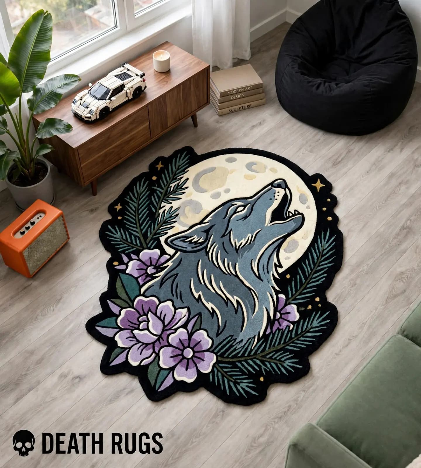 Howling Wolf Moon Rugs thumbnail 4