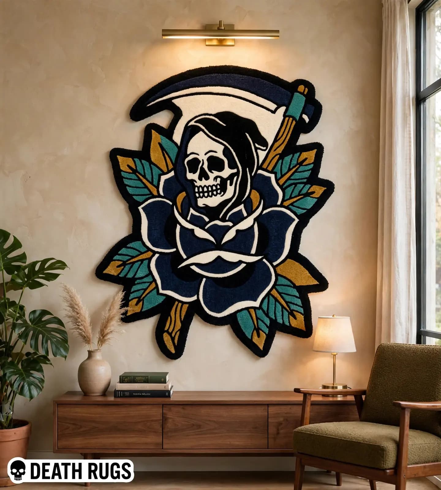 Reaper's Navy Rose Rugs thumbnail 7