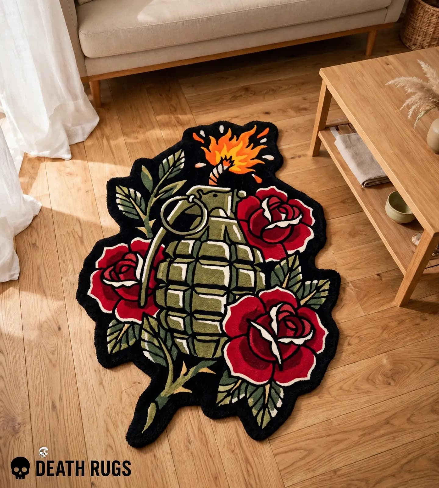 Grenade & Crimson Roses Rugs alternate