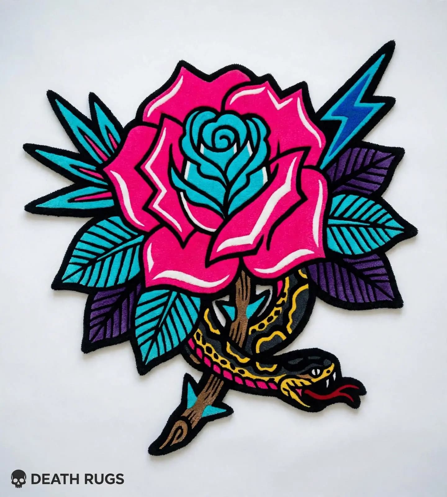 Neon Serpent Rose Rugs