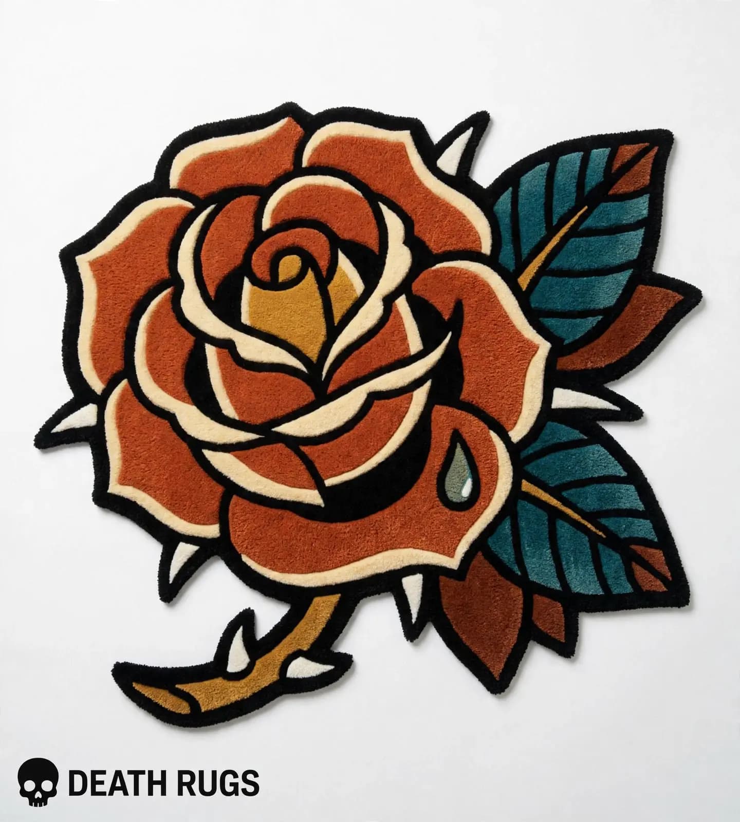 Golden Dagger Black Rose Rugs