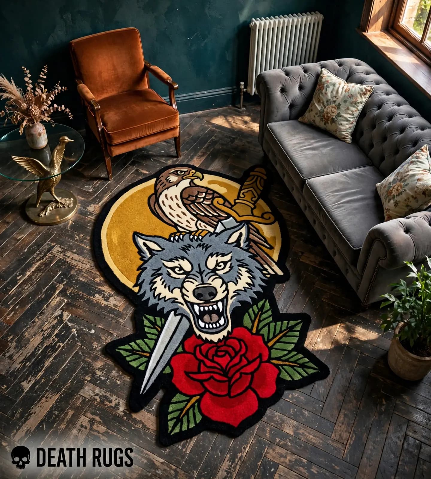 Falcon and Wolf Totem Rugs thumbnail 7