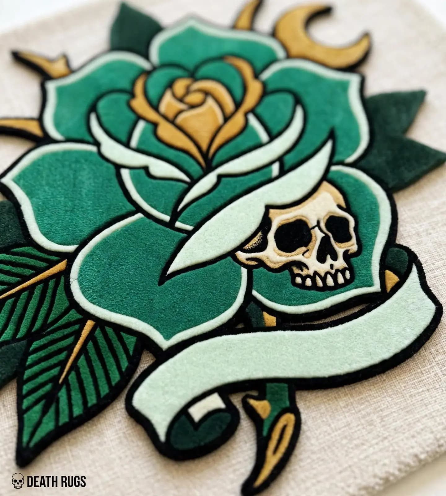 Emerald Skull Rose Rugs alternate