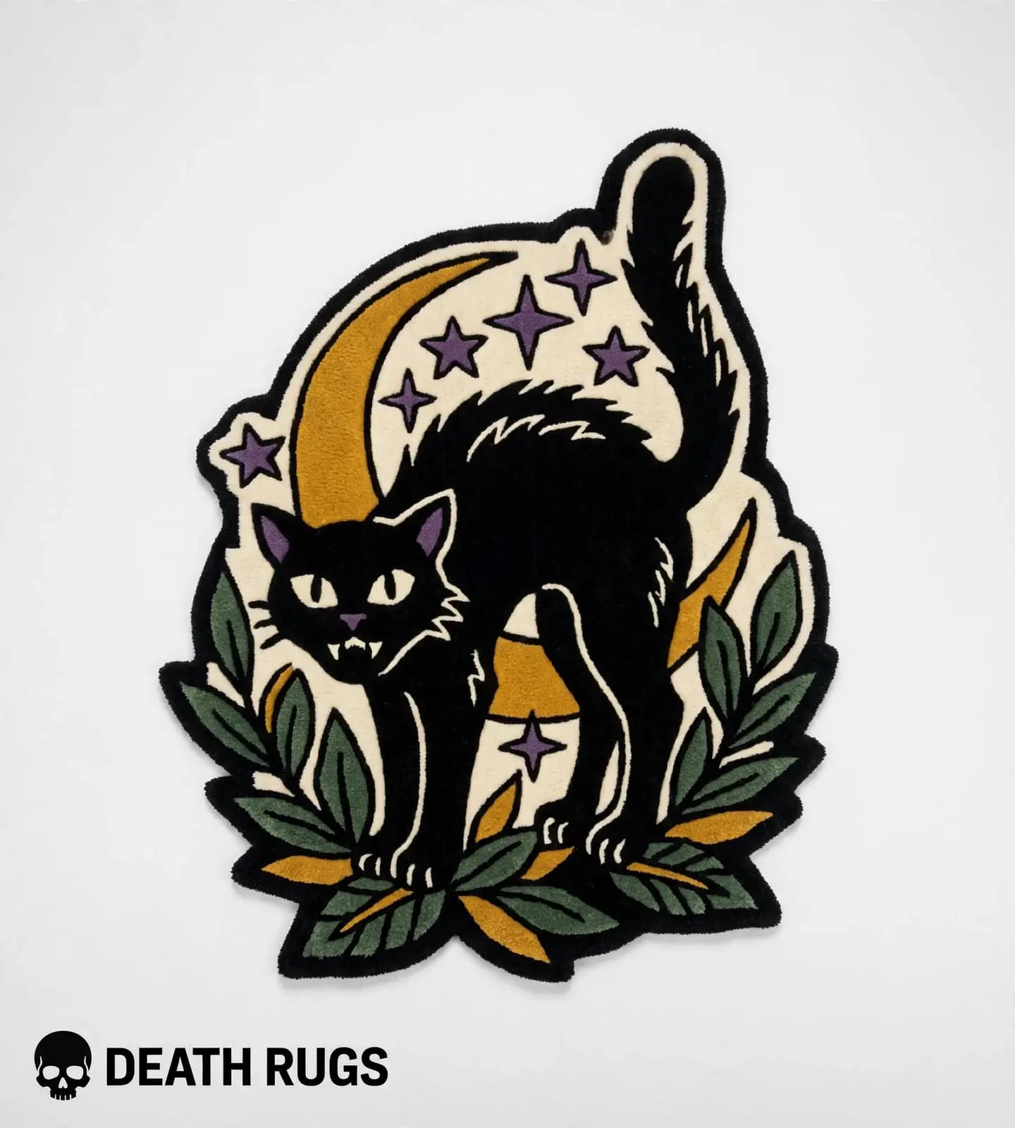 Moonlit Black Cat Rugs