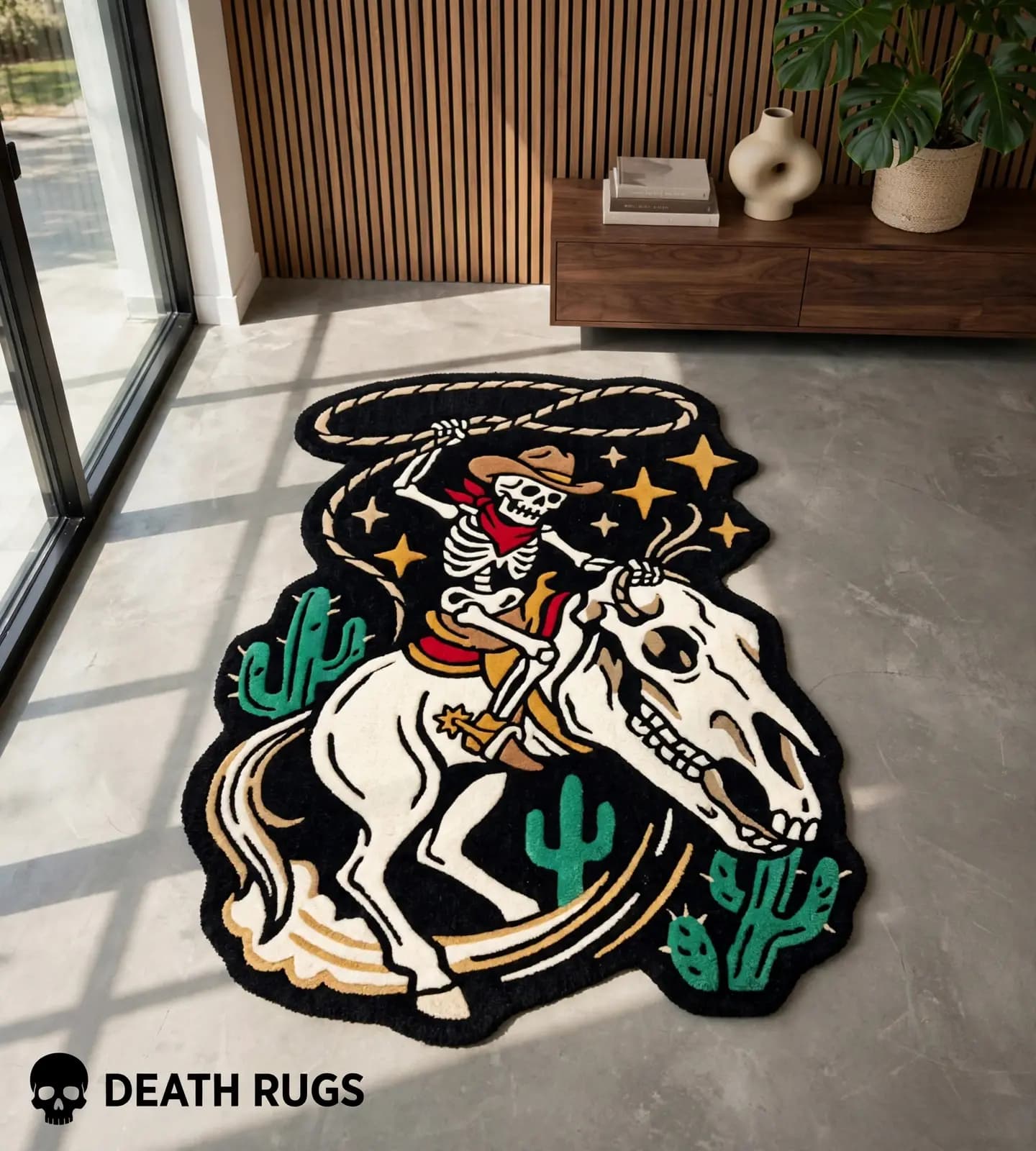 Ghost Rider Skeleton Cowboy Rugs alternate