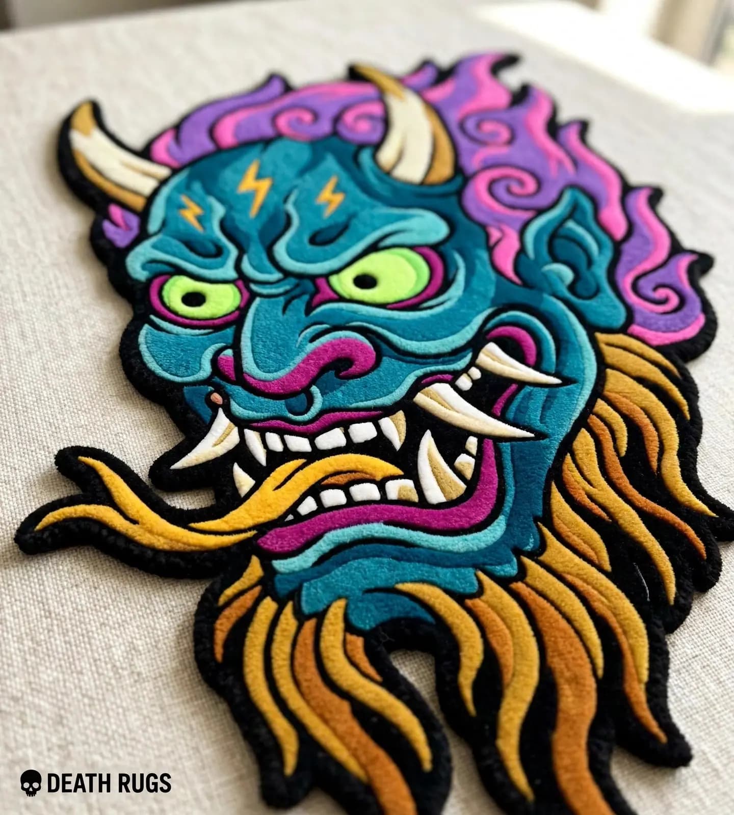 Electric Oni Mask Rugs alternate