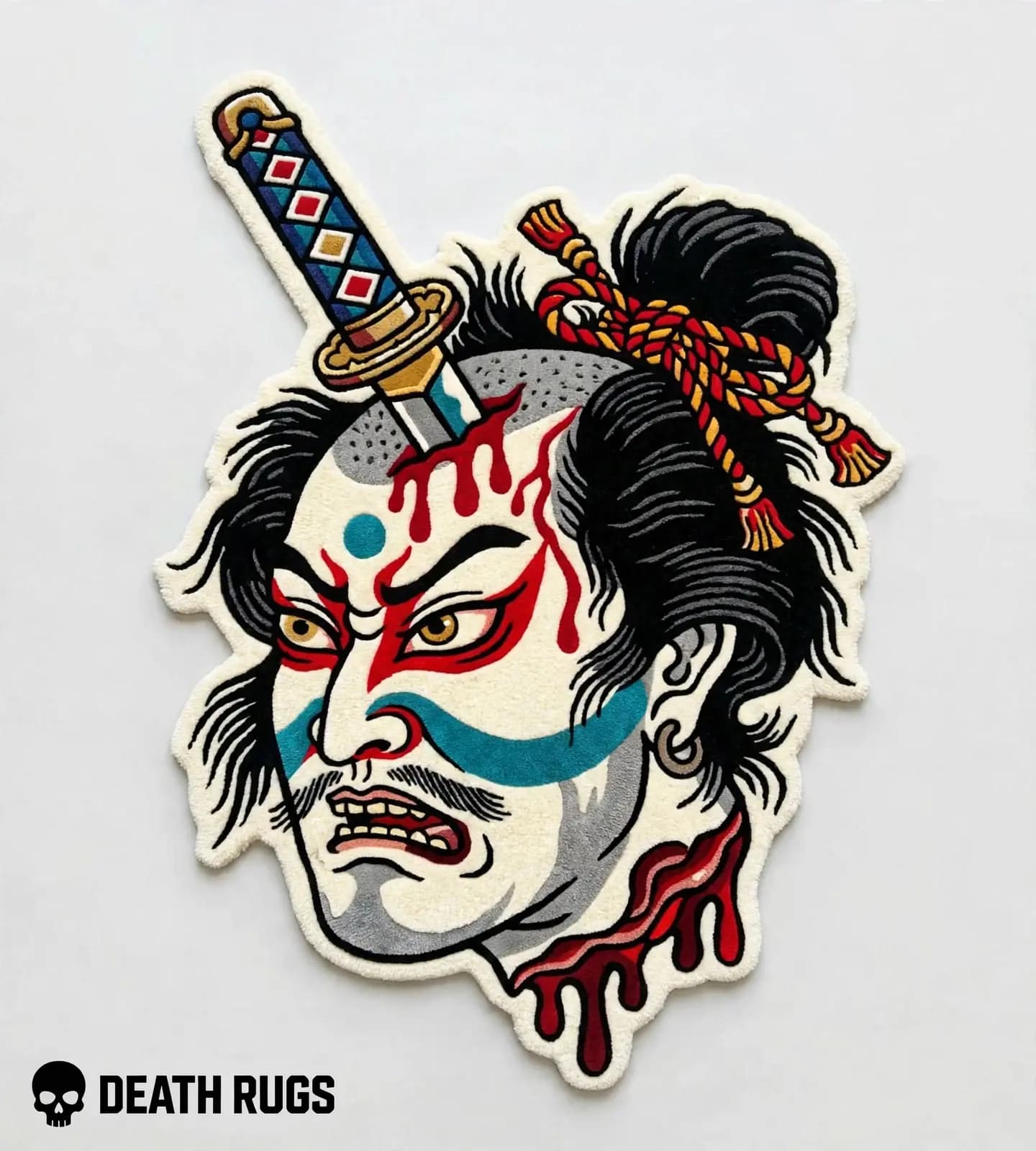 Crimson Namakubi Samurai Rugs