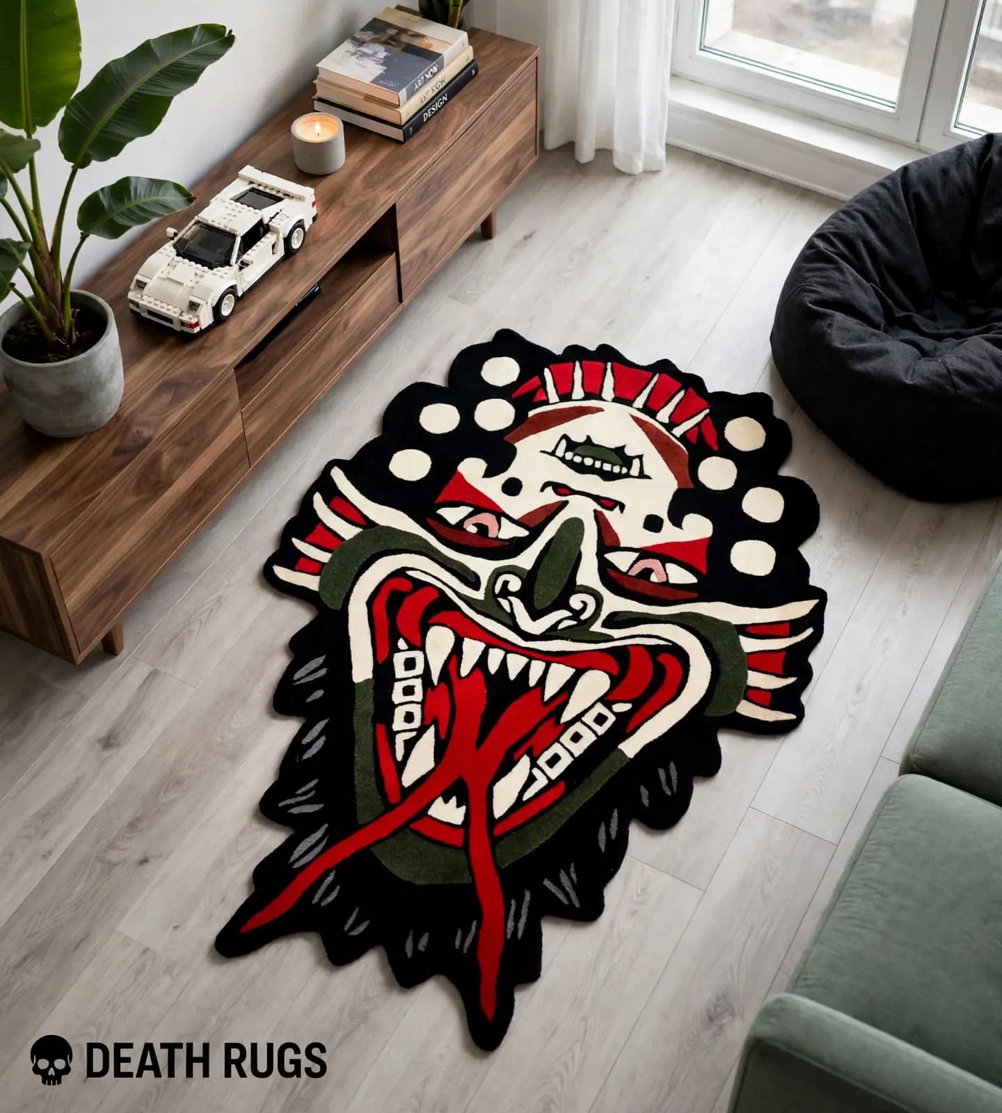 Crimson Demon Mask Rugs thumbnail 6