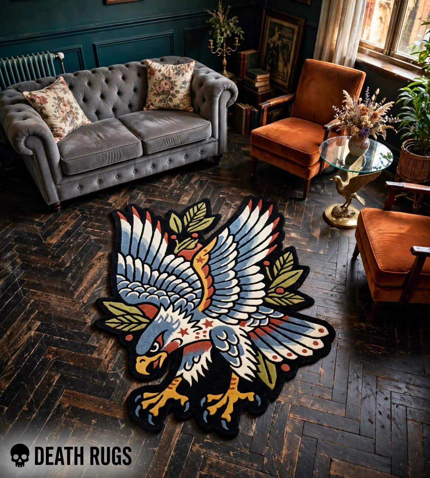 Swooping Eagle & Laurel Branch Rugs thumbnail 6