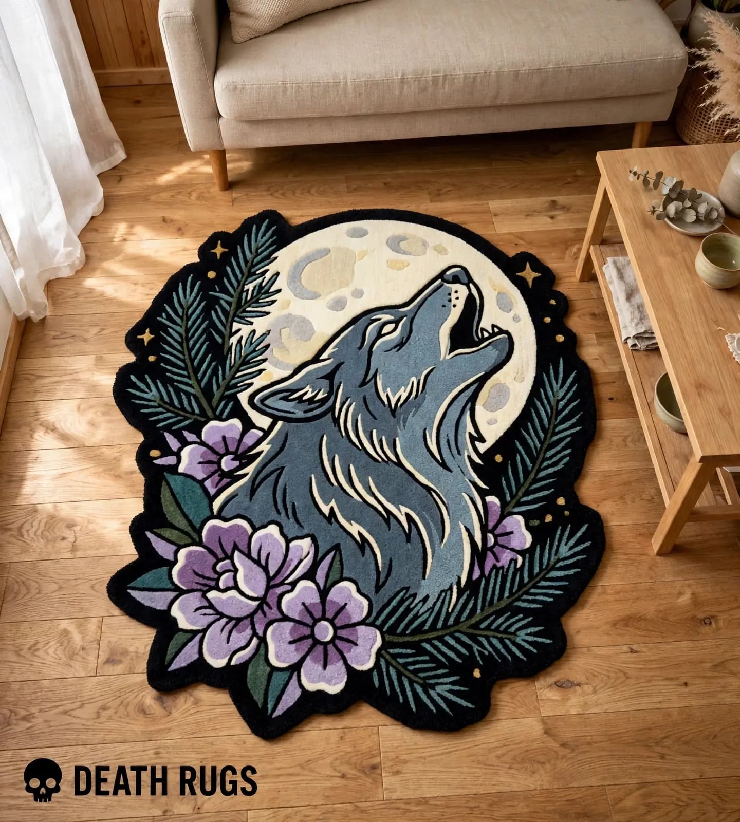 Howling Wolf Moon Rugs thumbnail 7