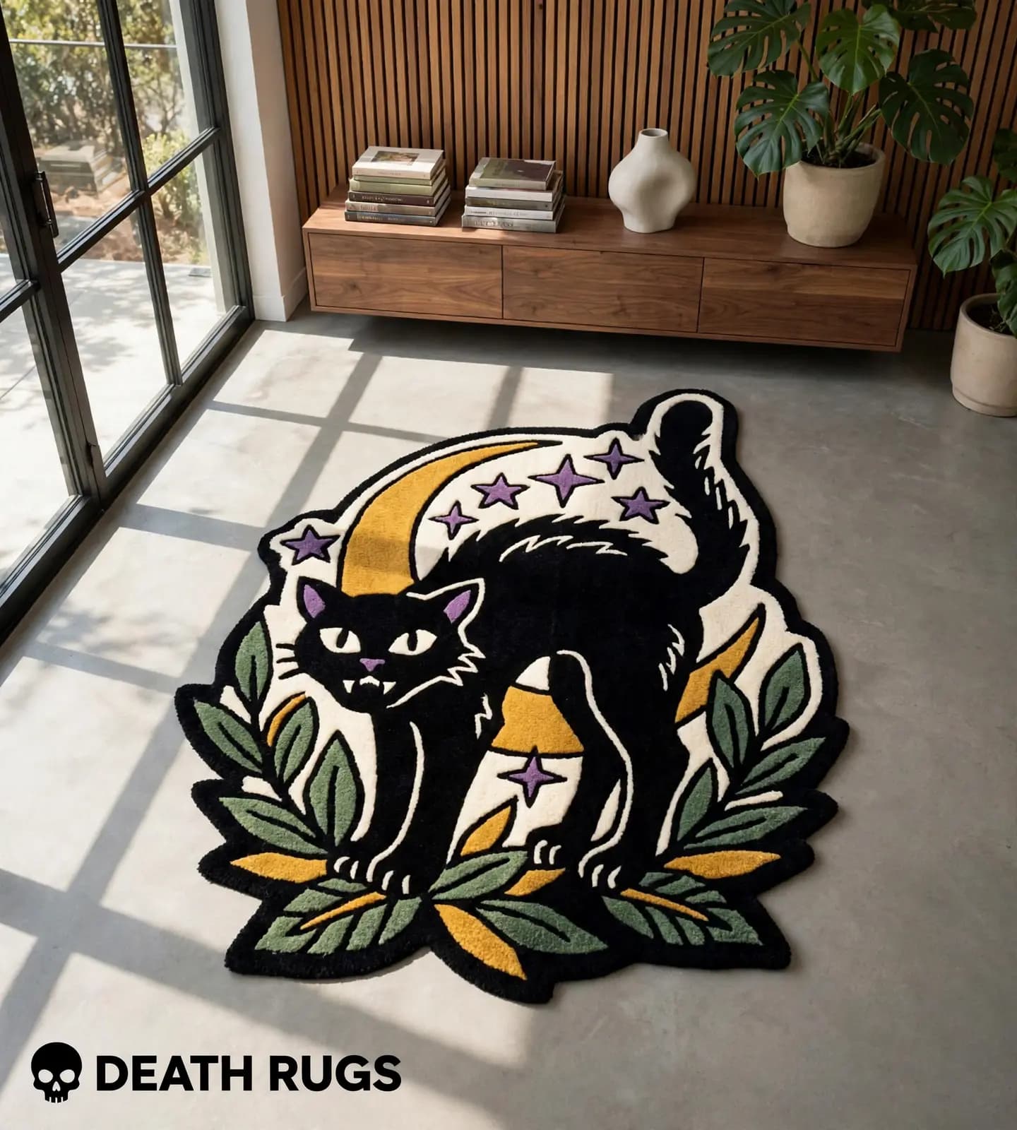 Moonlit Black Cat Rugs thumbnail 8