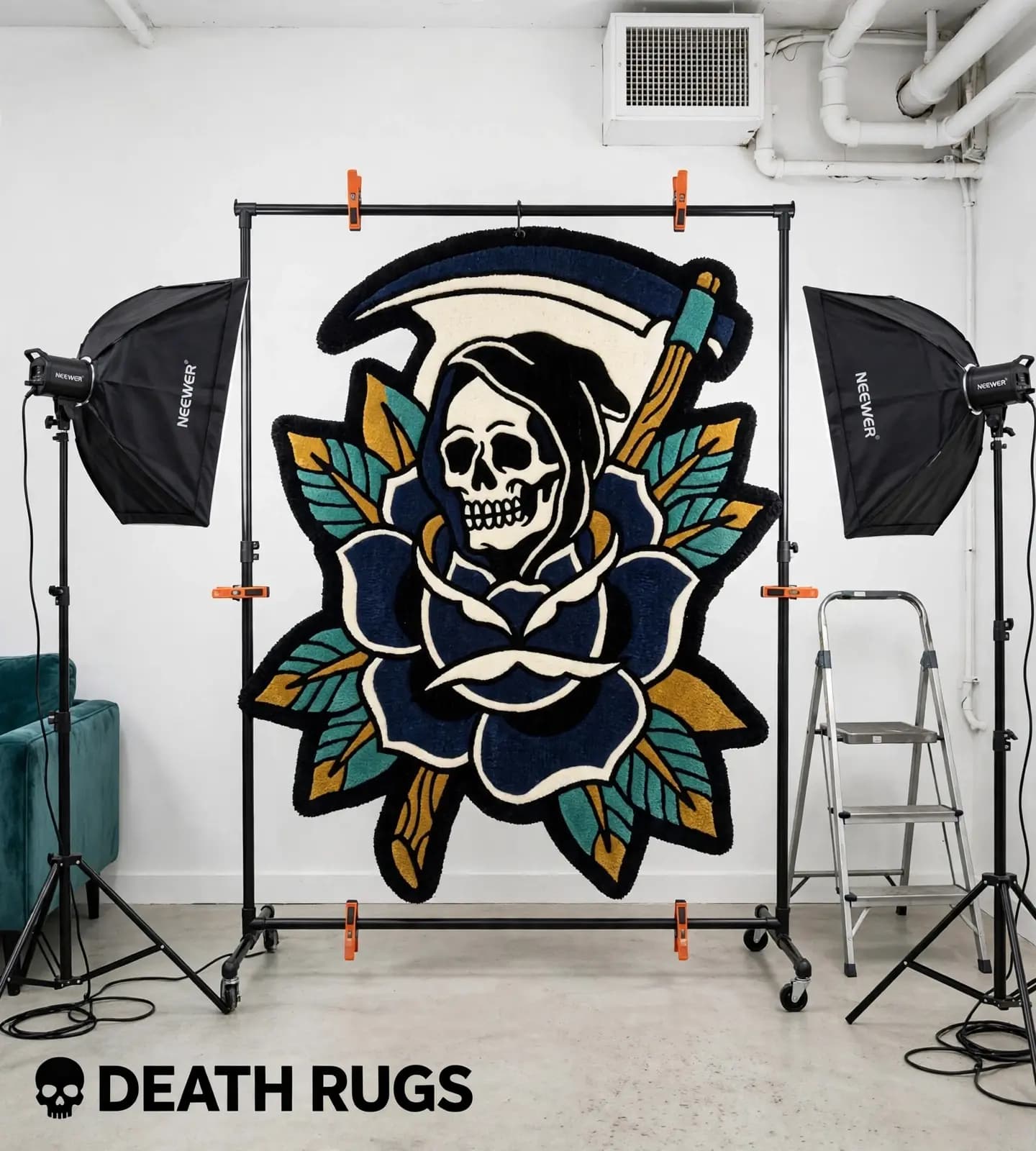Reaper's Navy Rose Rugs thumbnail 6
