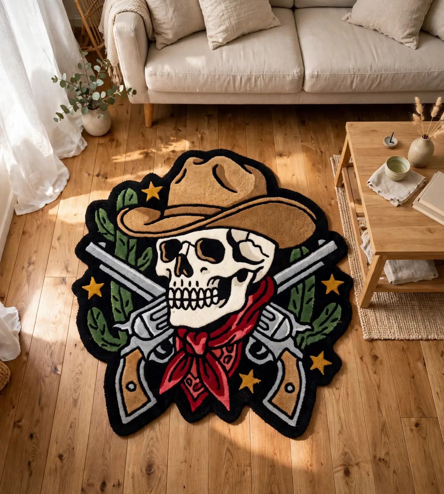 Outlaw Cowboy Skull Rugs thumbnail 3