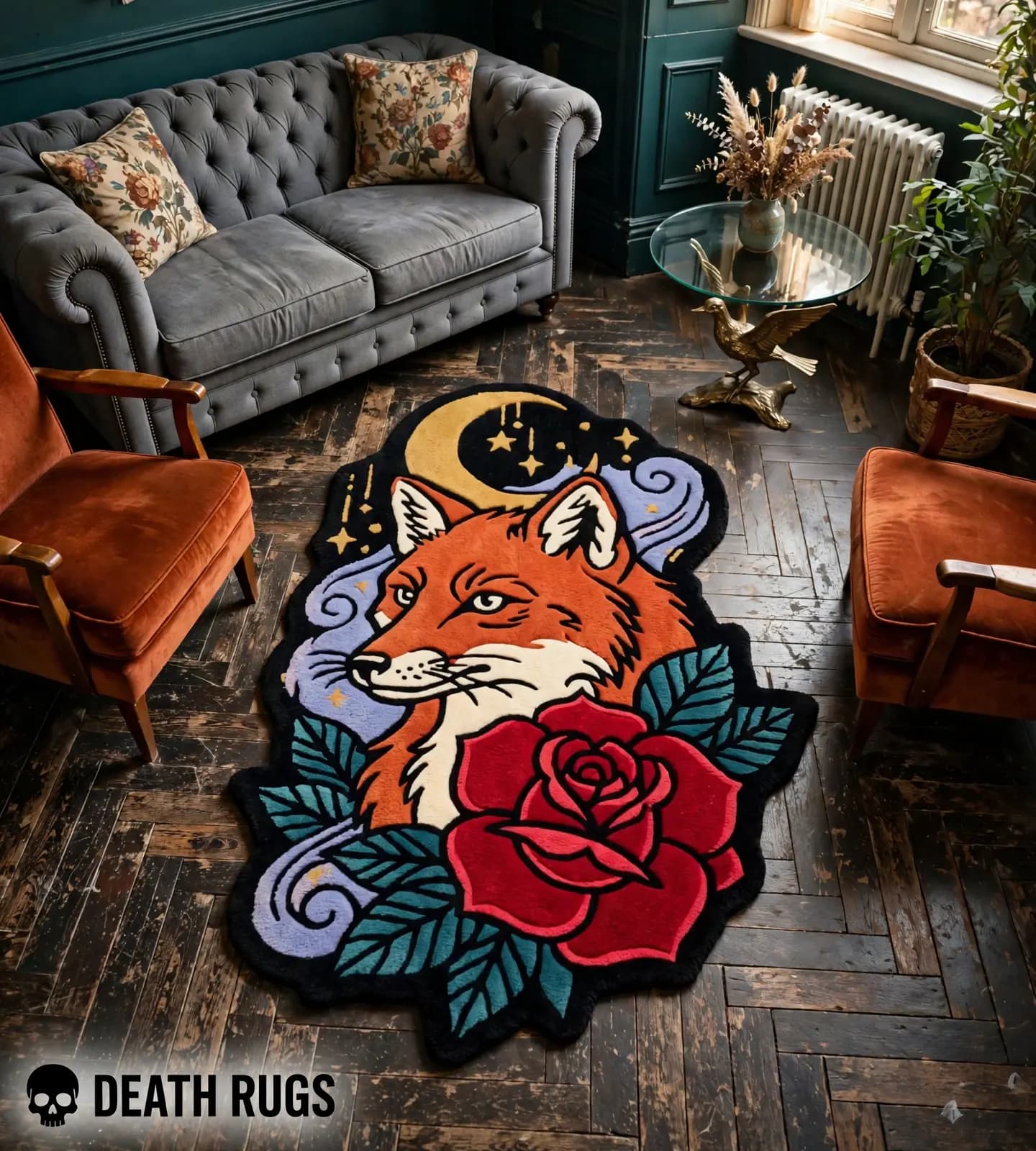 Crescent Fox & Crimson Rose Rugs thumbnail 6