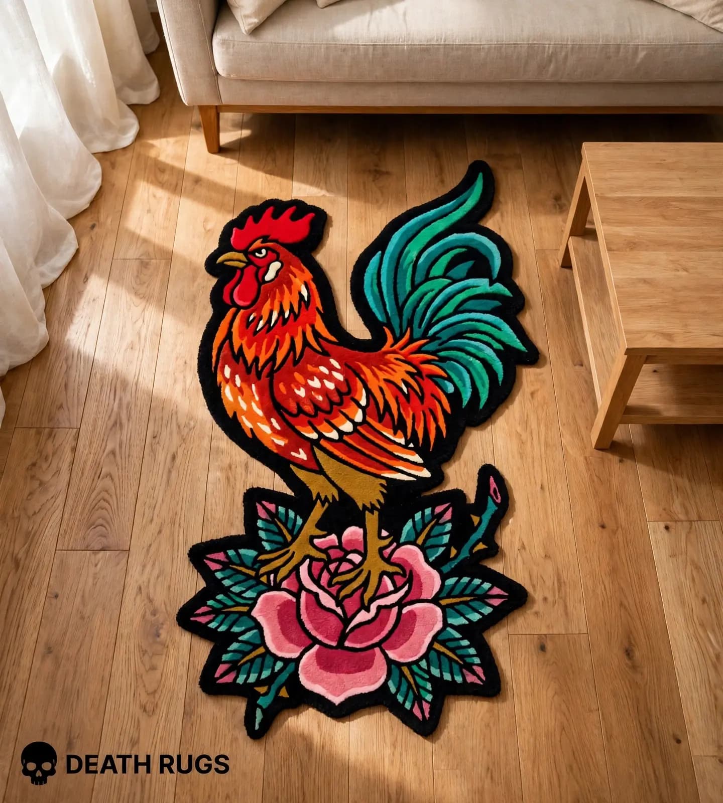 Rooster & Blooming Rose Rugs alternate