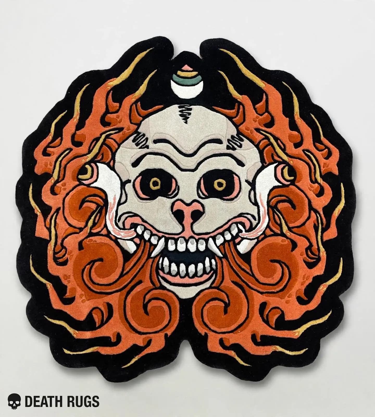 Flame Oni Skull Rugs