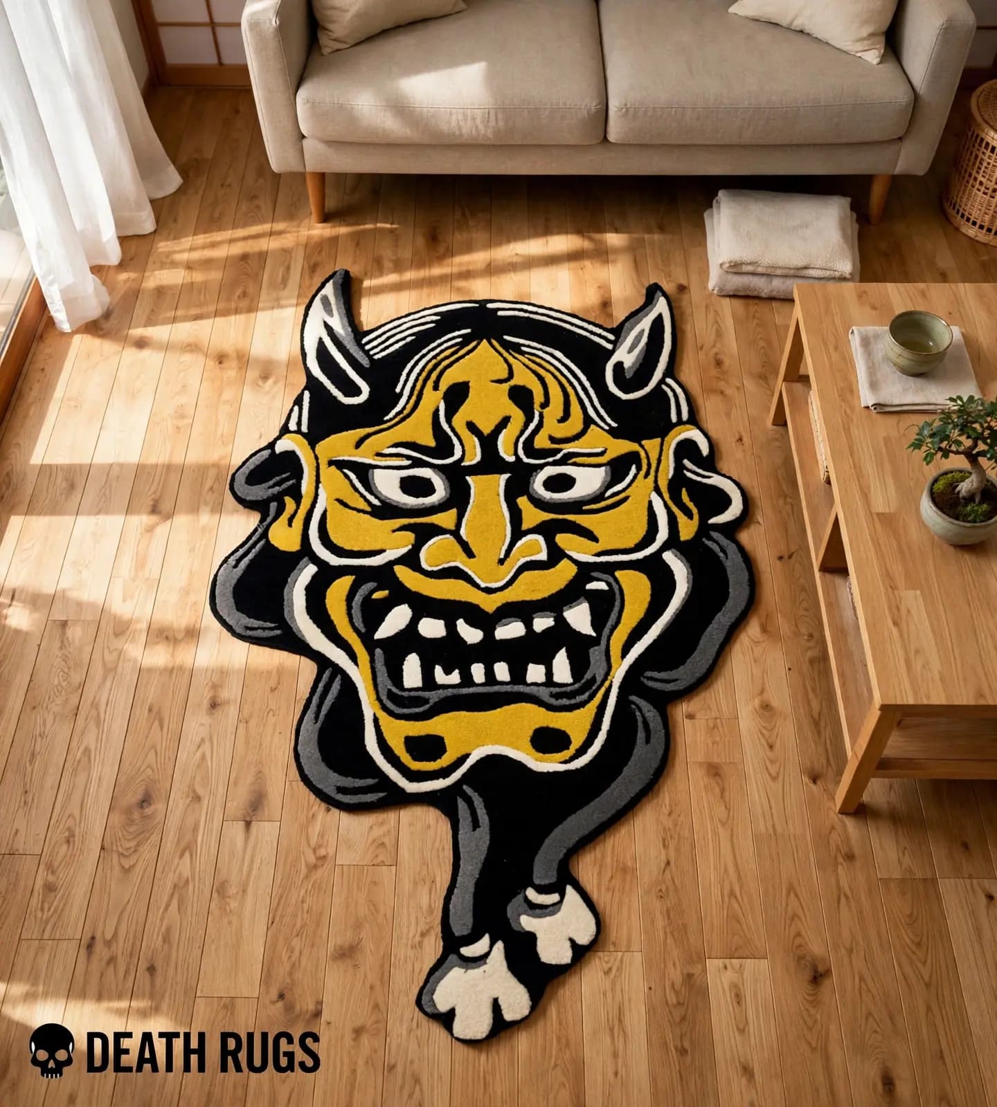 Golden Hannya Mask Rugs thumbnail 2