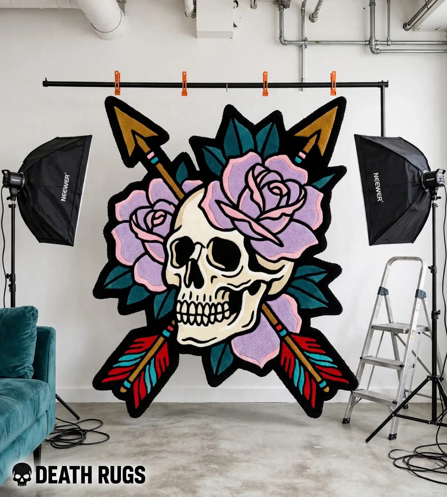 Crossed Arrows Skull Rugs thumbnail 7