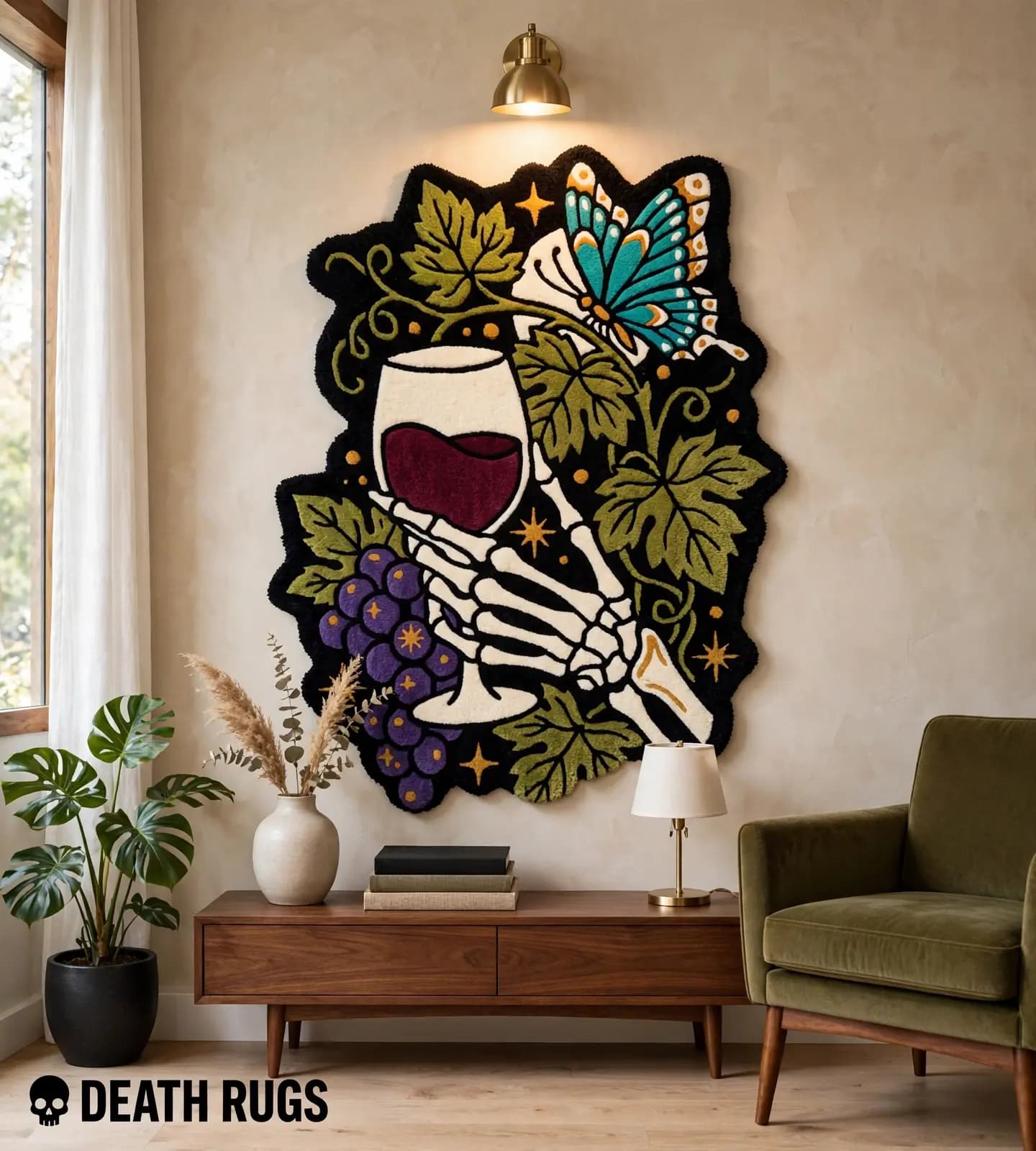 Skeleton Wine and Butterfly Rugs thumbnail 6