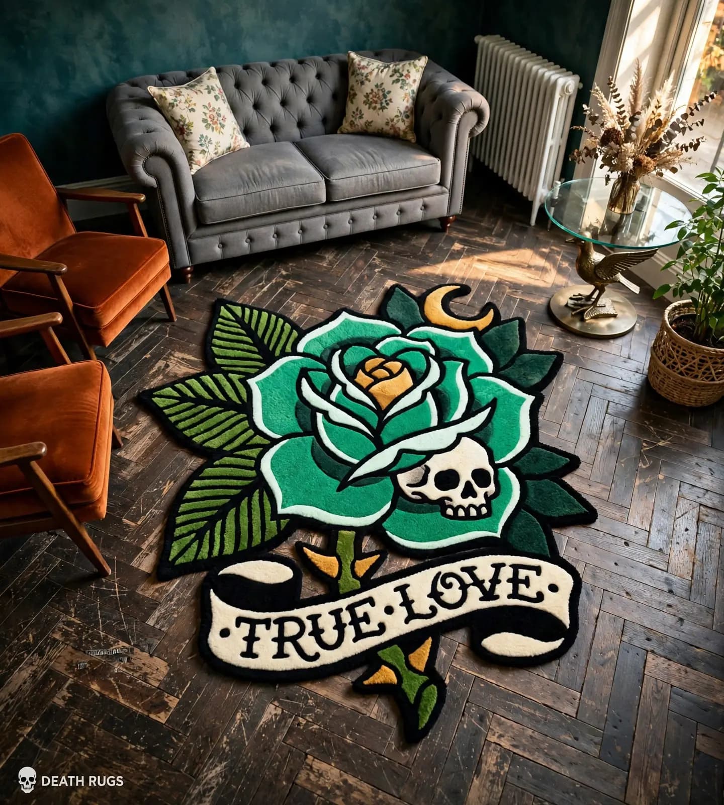 Neon Serpent Rose Rugs thumbnail 5