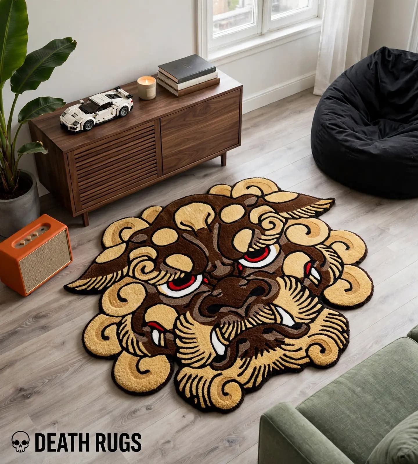 Golden Mane Shishi Lion Rugs thumbnail 5