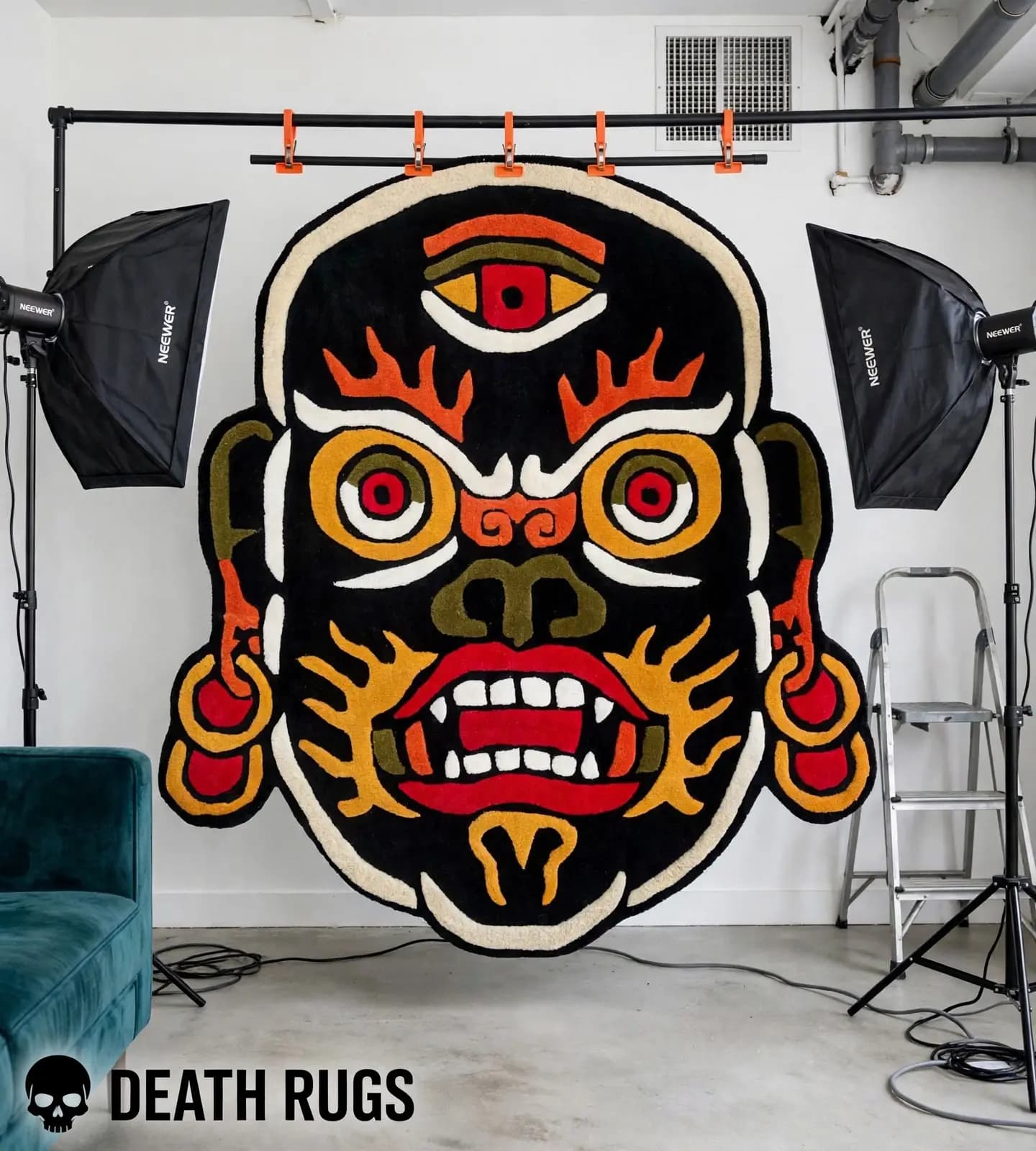 Third Eye Mahakala Mask Rugs thumbnail 3