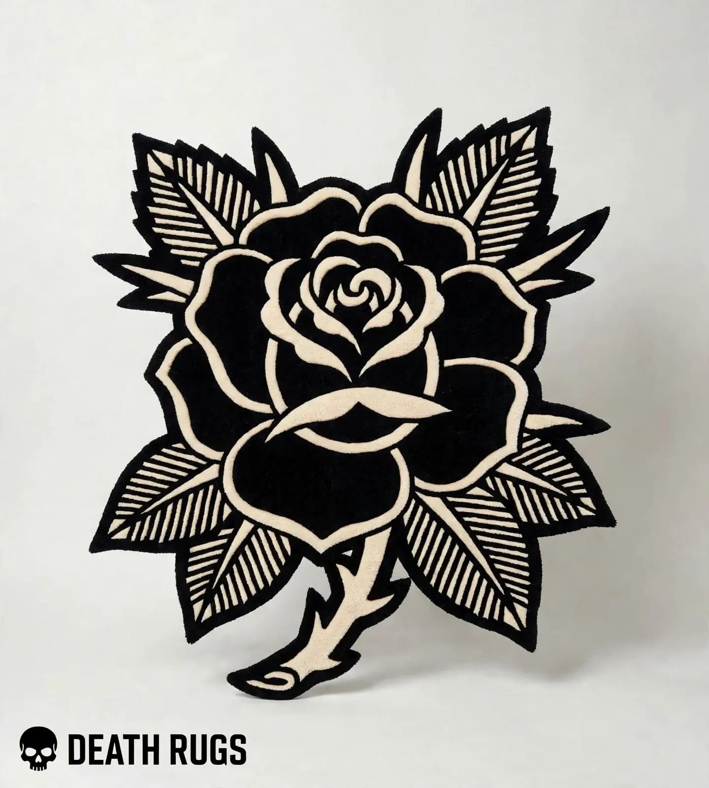 Monochrome Noir Rose Rugs