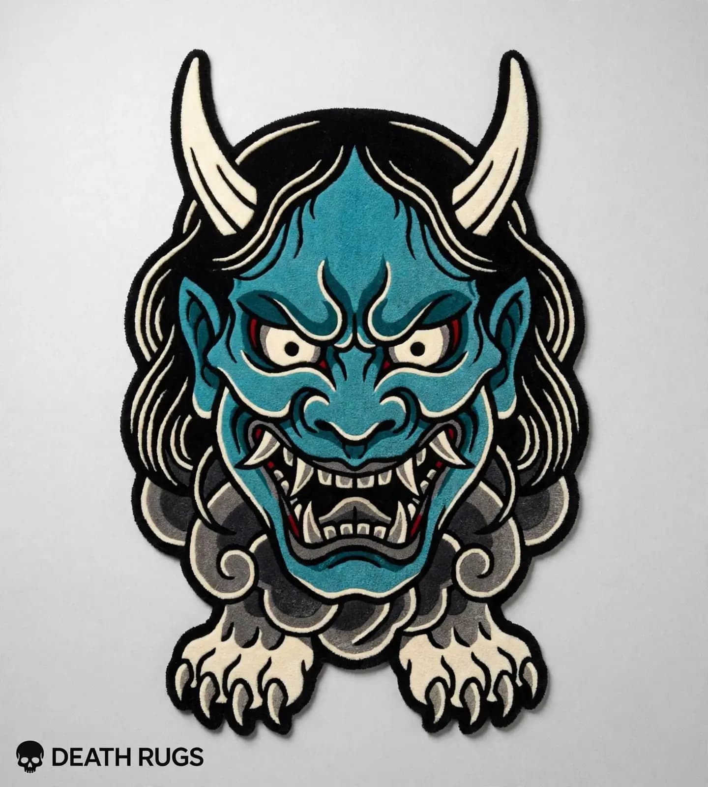Azure Horned Oni Rugs