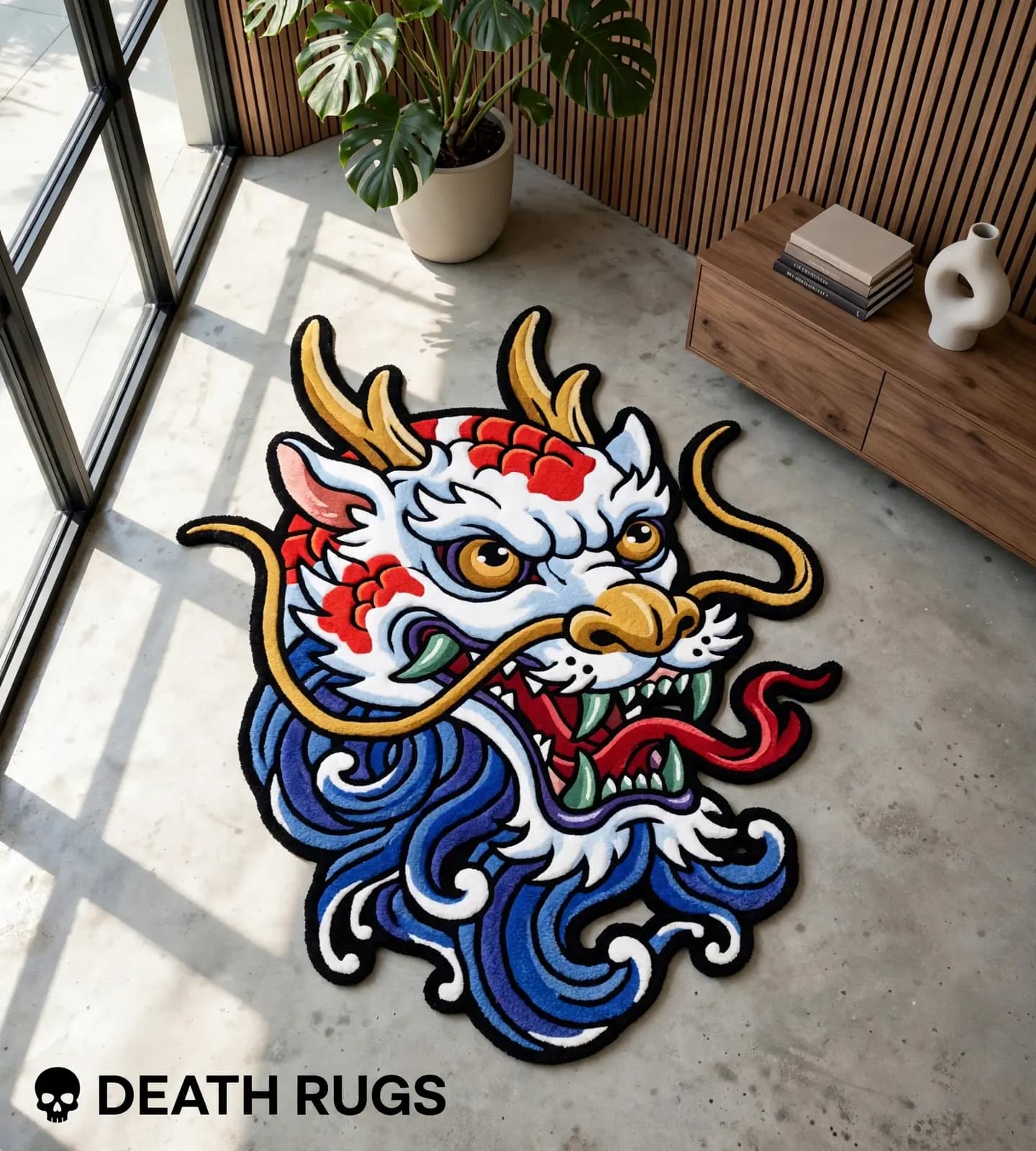 Azure Ryu Dragon Rugs thumbnail 3