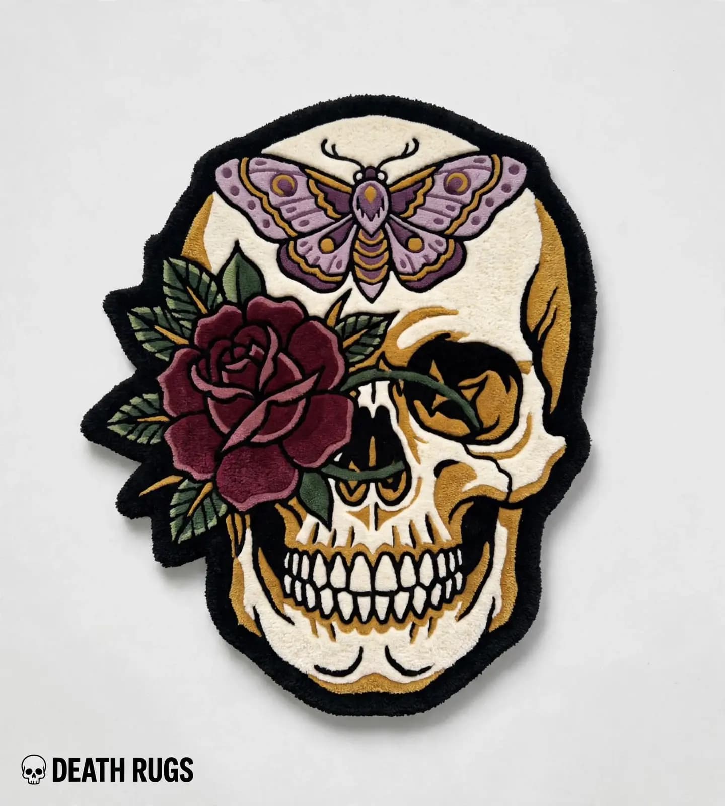 Skull, Moth & Crimson Rose Rugs