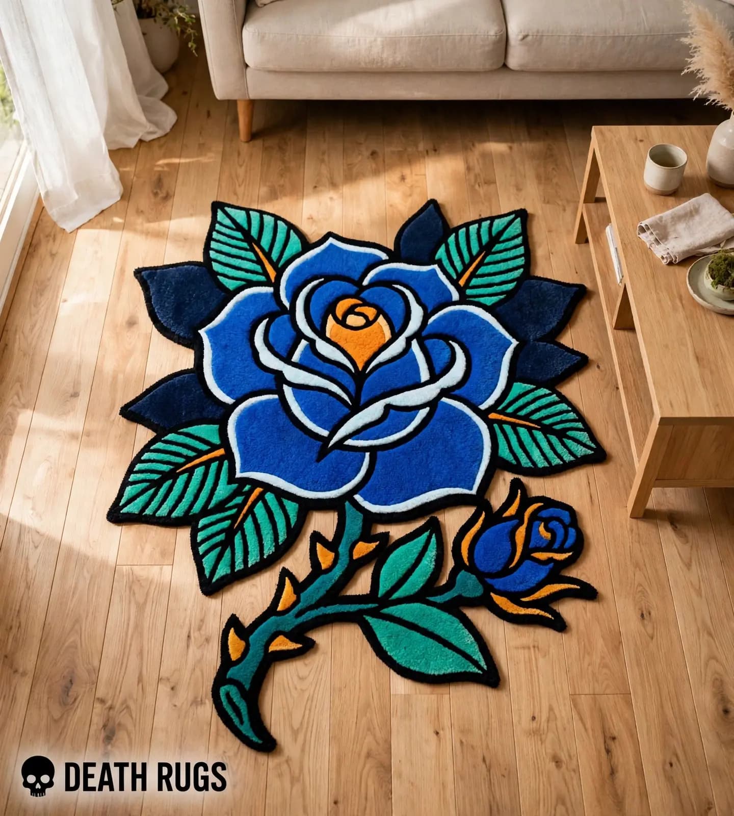 Sapphire Rose & Bud Rugs thumbnail 5