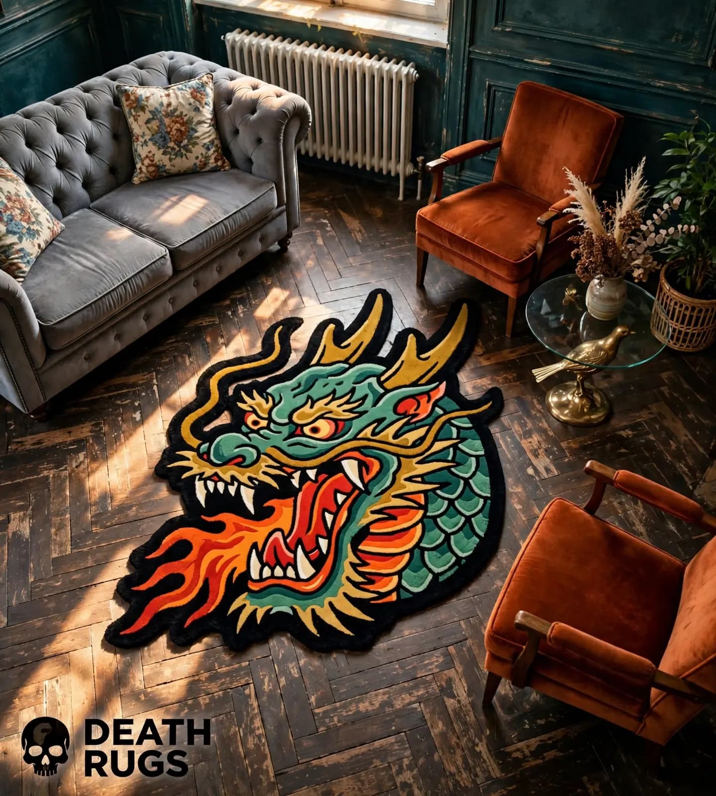 Fire-Breathing Eastern Dragon Rugs thumbnail 7