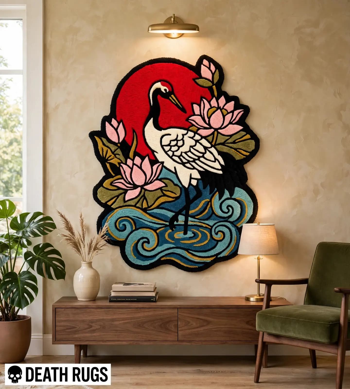 Red-Crowned Crane & Rising Sun Rugs thumbnail 3