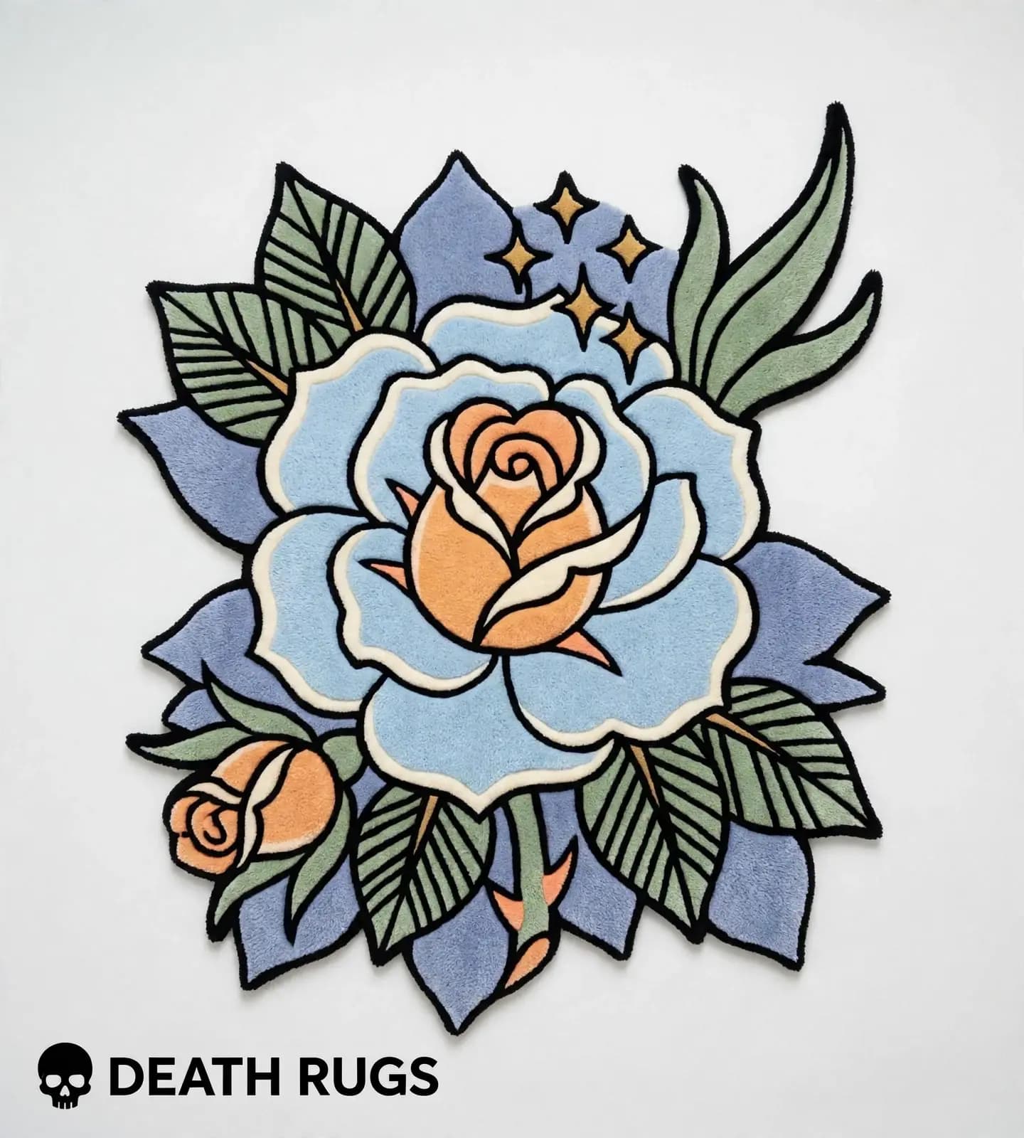 Pastel Peach Bud Rose Rugs