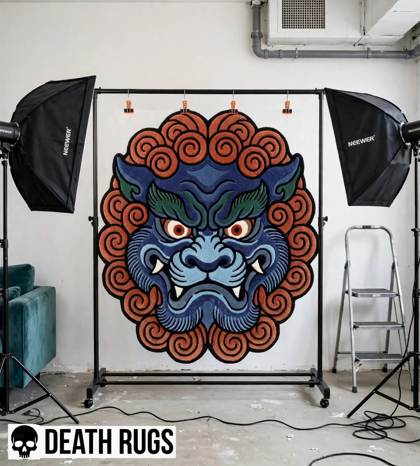 Cobalt Guardian Foo Dog Rugs thumbnail 4