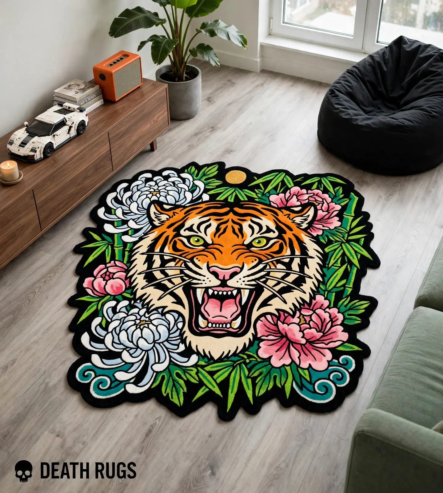 Roaring Tiger Chrysanthemum Rugs thumbnail 5