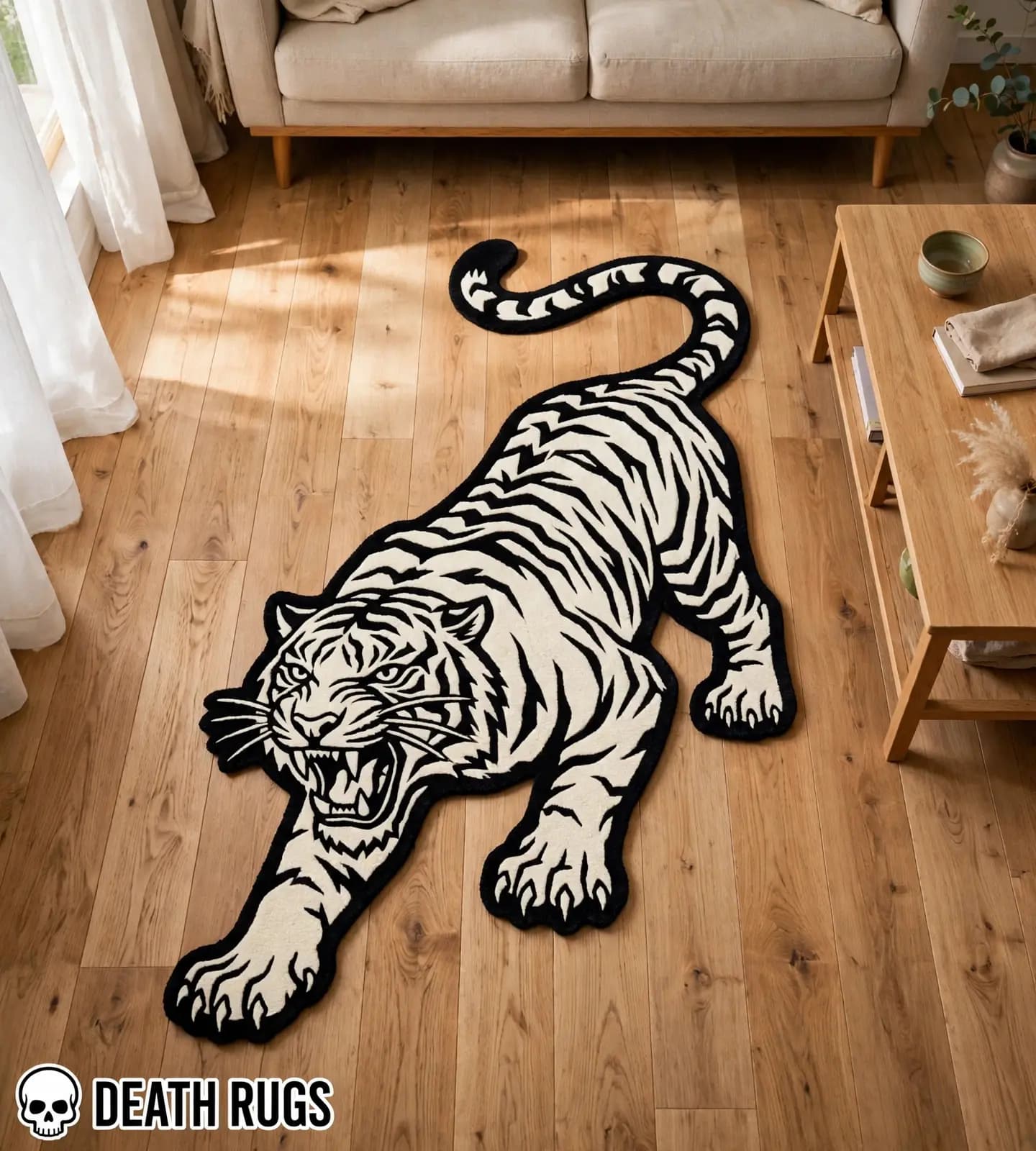 Stalking White Tiger Rugs thumbnail 7