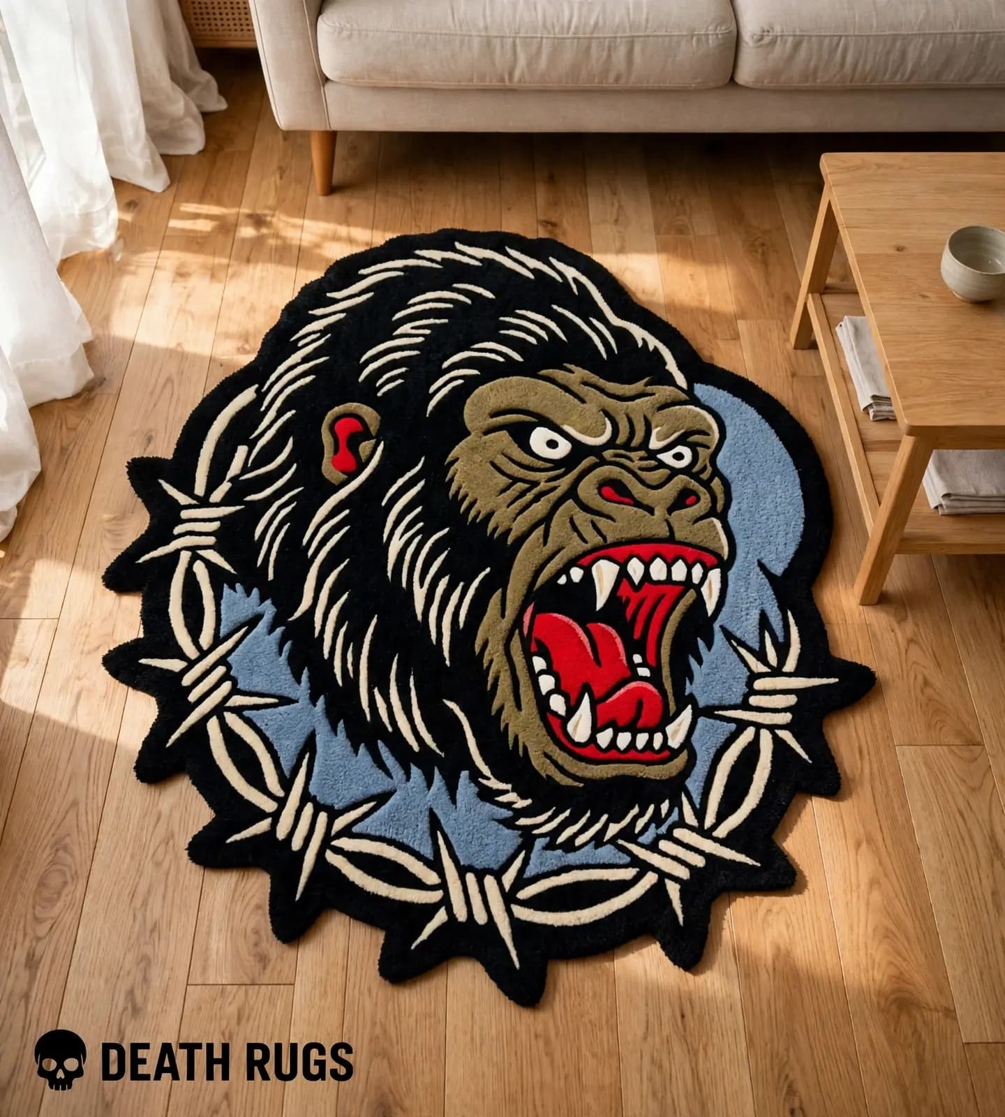 Barbed Wire Gorilla Rugs alternate