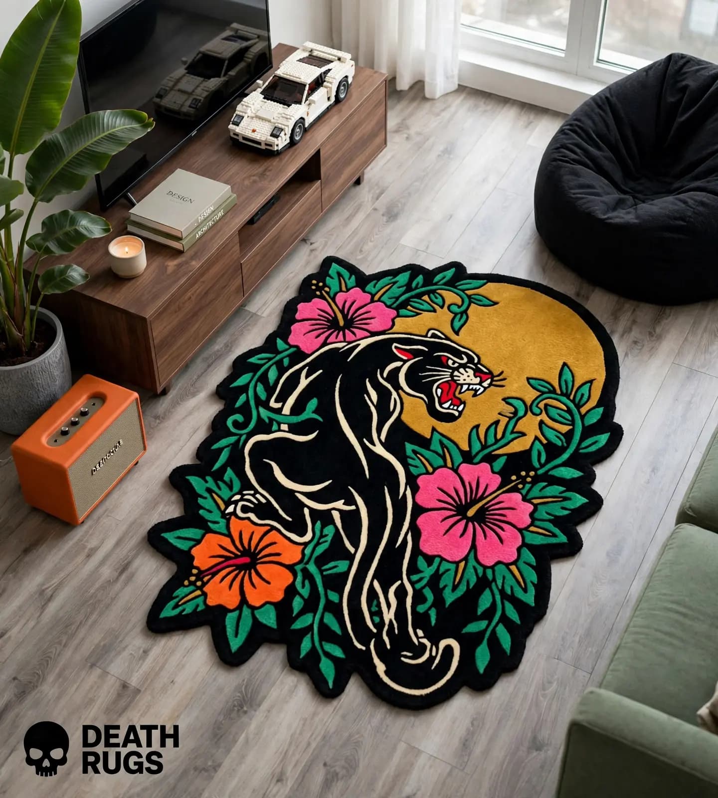 Shadow Panther & Hibiscus Rugs thumbnail 3