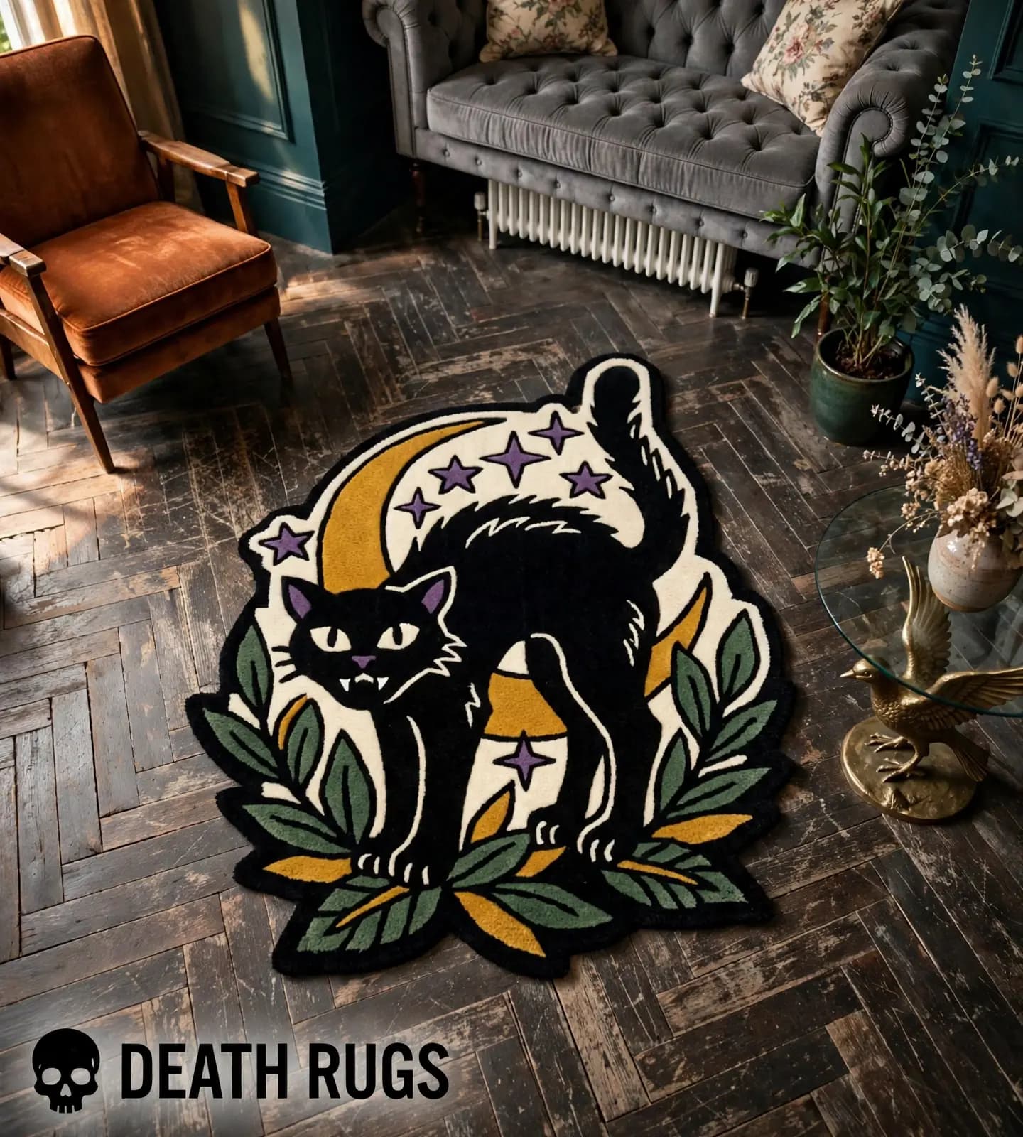 Moonlit Black Cat Rugs thumbnail 7