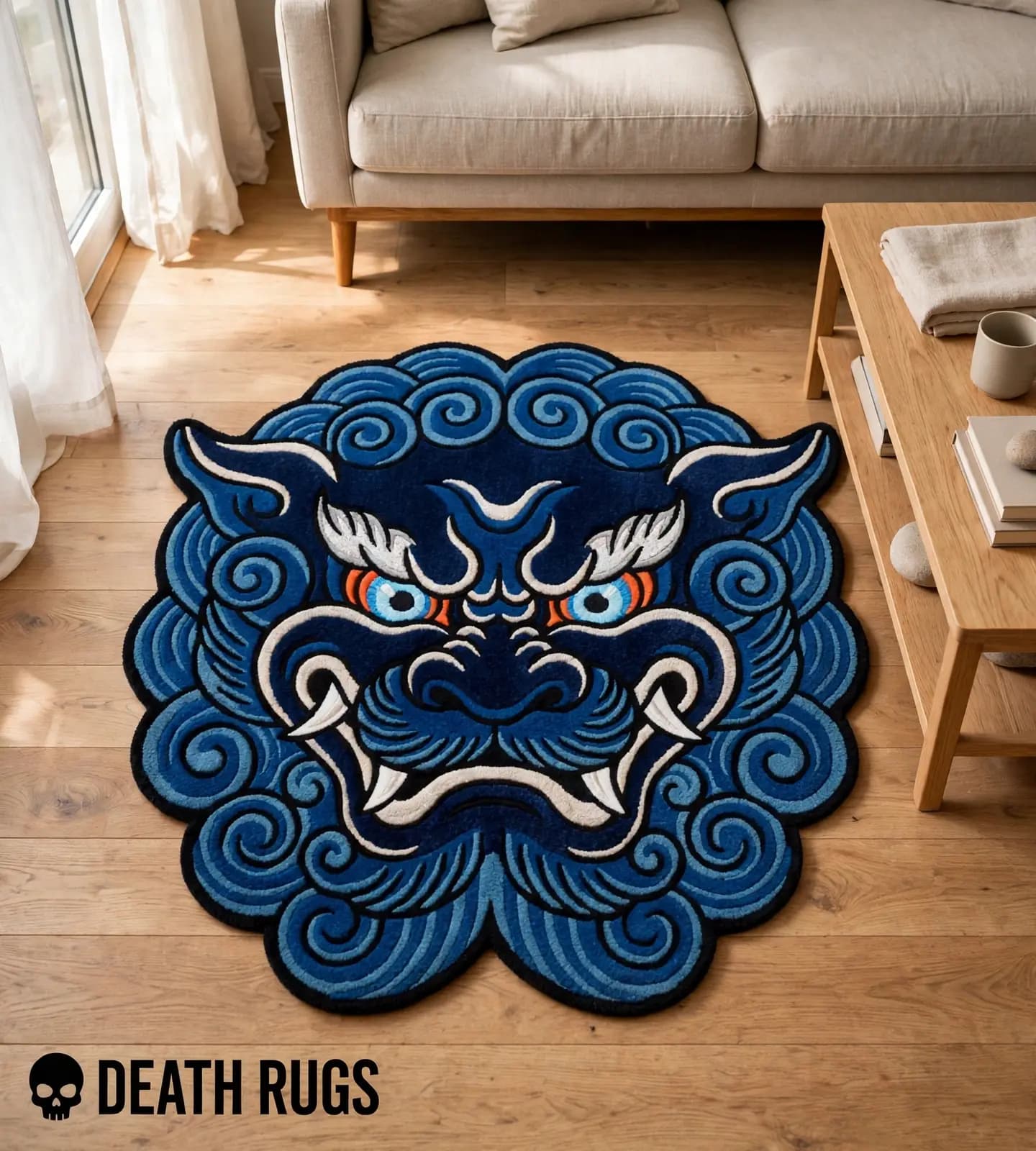 Sapphire Guardian Foo Dog Rug alternate