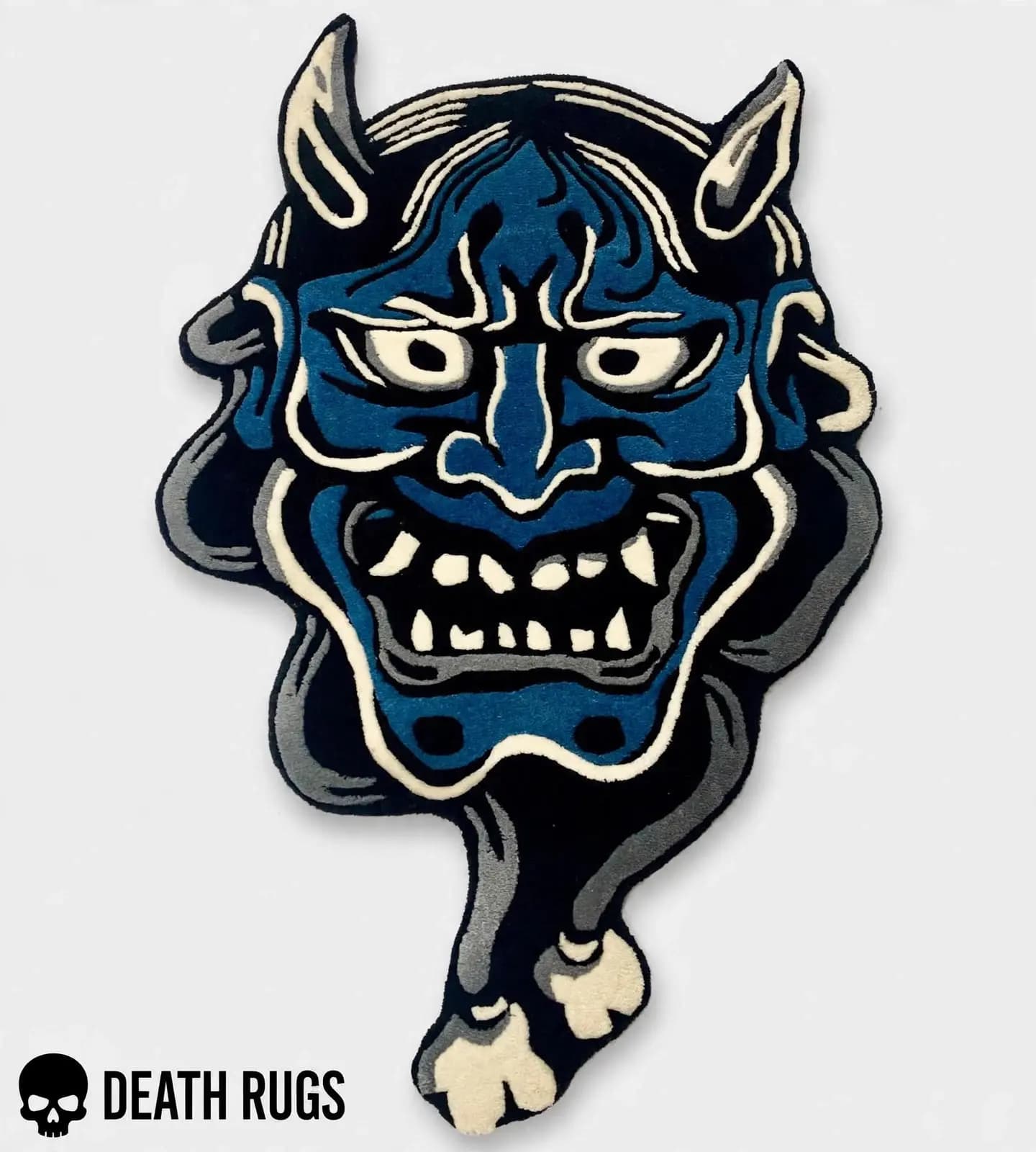 Blue Hannya Mask Rugs