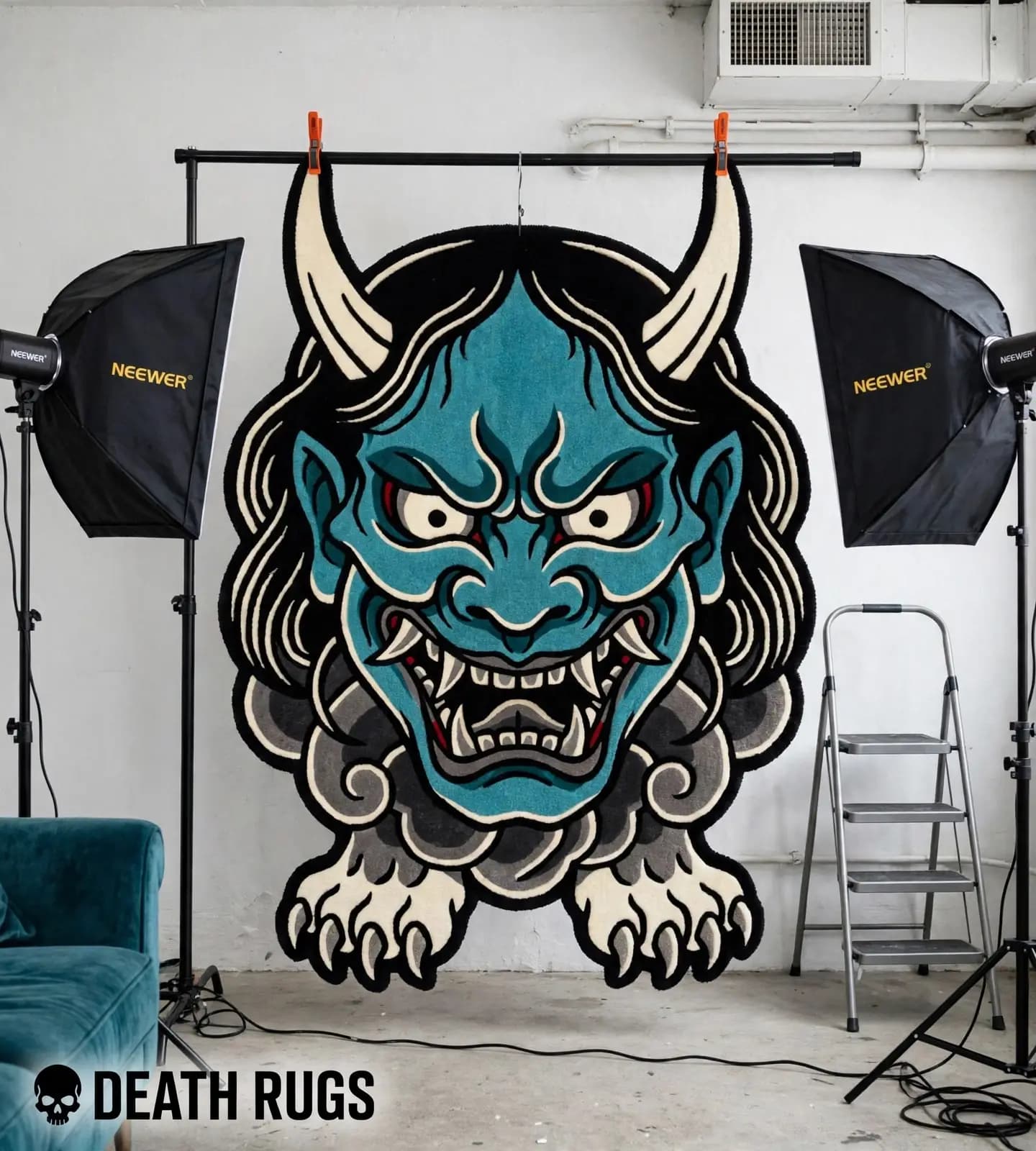 Azure Horned Oni Rugs thumbnail 8