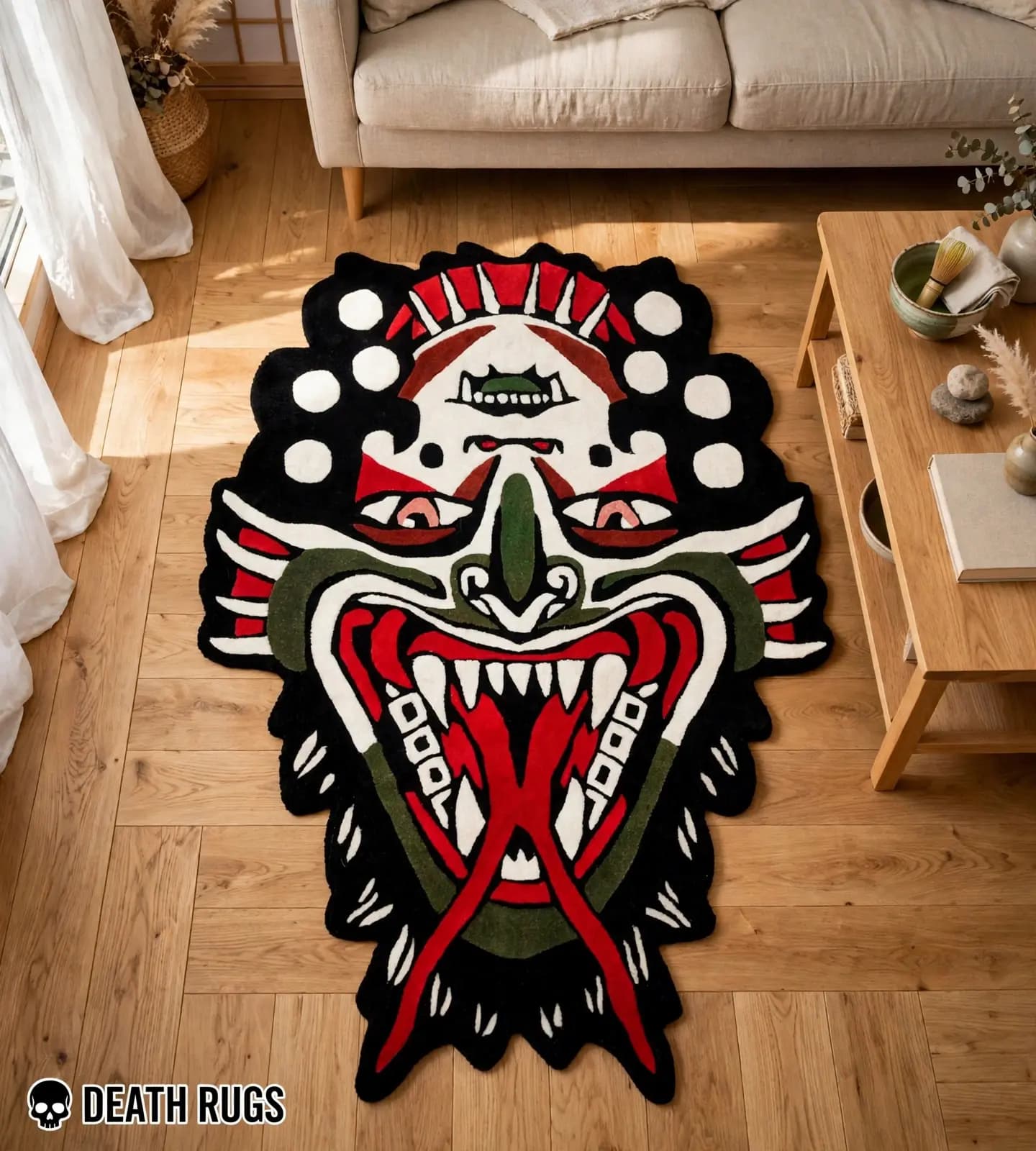Crimson Demon Mask Rugs alternate