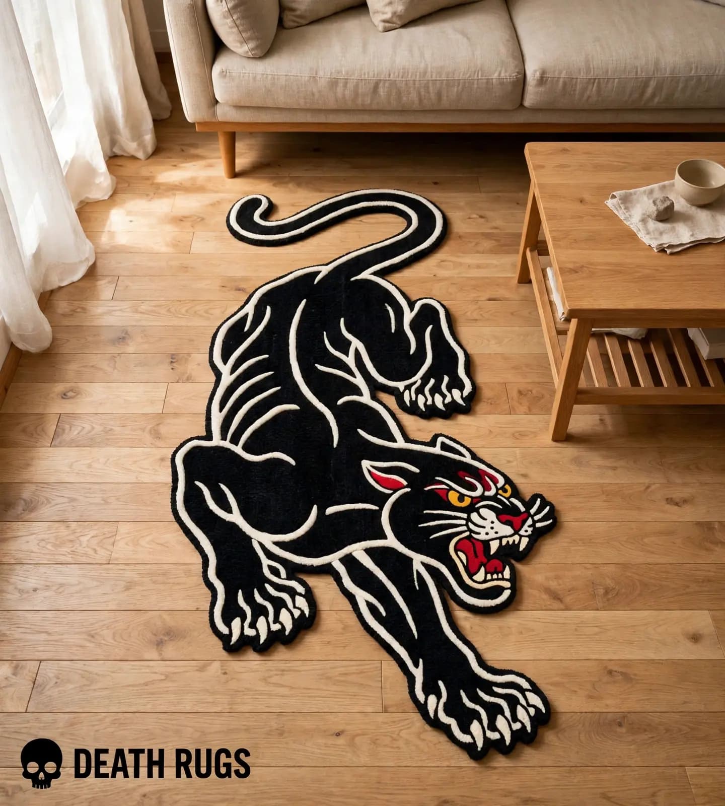 Crawling Black Panther Rugs thumbnail 4